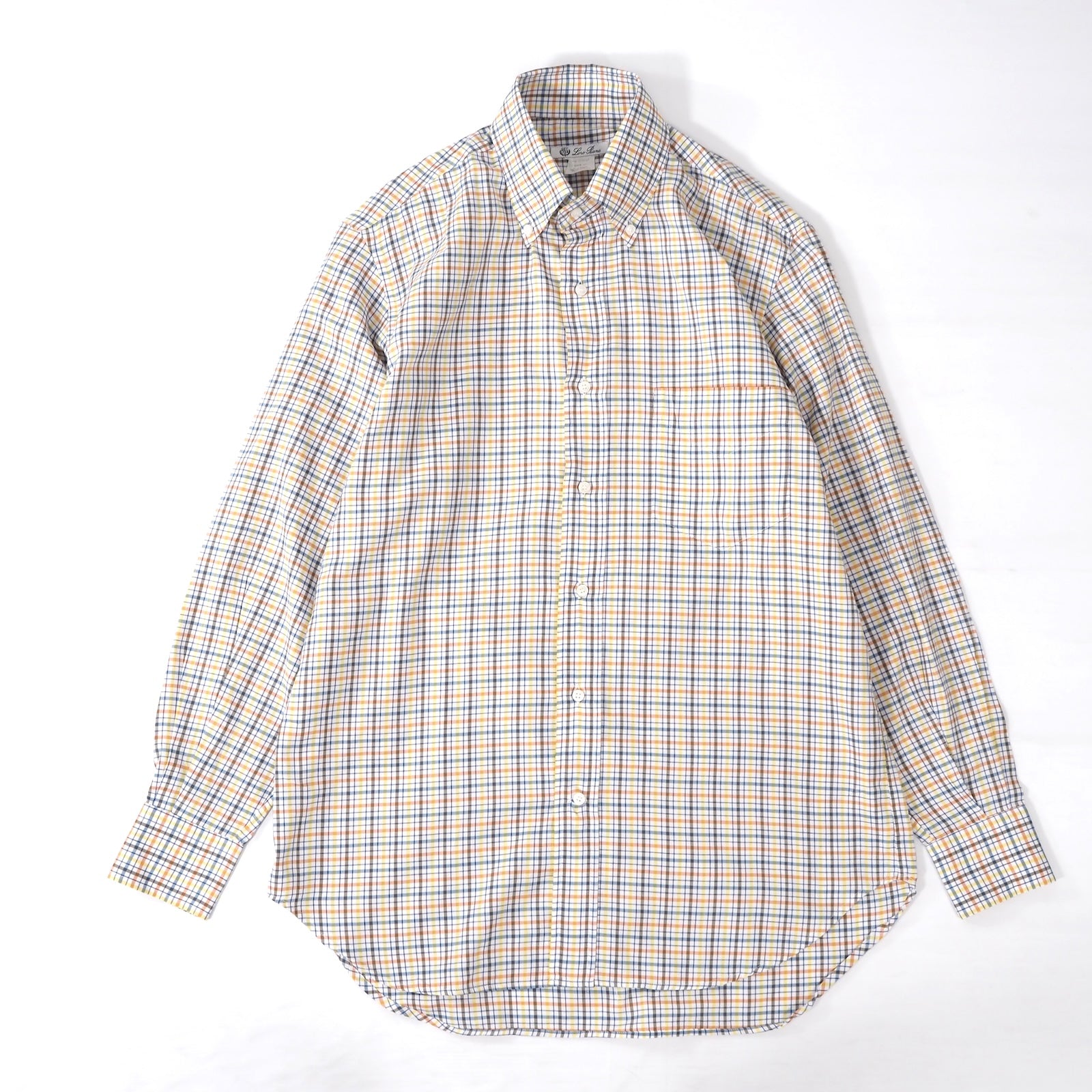 美品 ロロピアーナ Loro Piana イタリア製 長袖 シャツ S マルチカラー