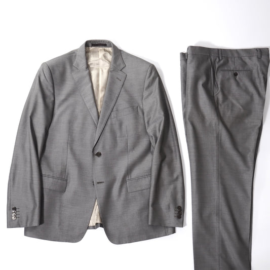良品 ヴェルサーチ VERSACE 現行 ウール シルク スーツ セットアップ 54 グレー メンズ 正規品 5-OI011