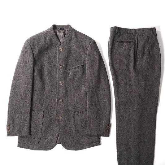 エンポリオアルマーニ EMPORIO ARMANI ヴィンテージ ステンドカラー ウール スーツ グレー メンズ 正規品 5-PI008