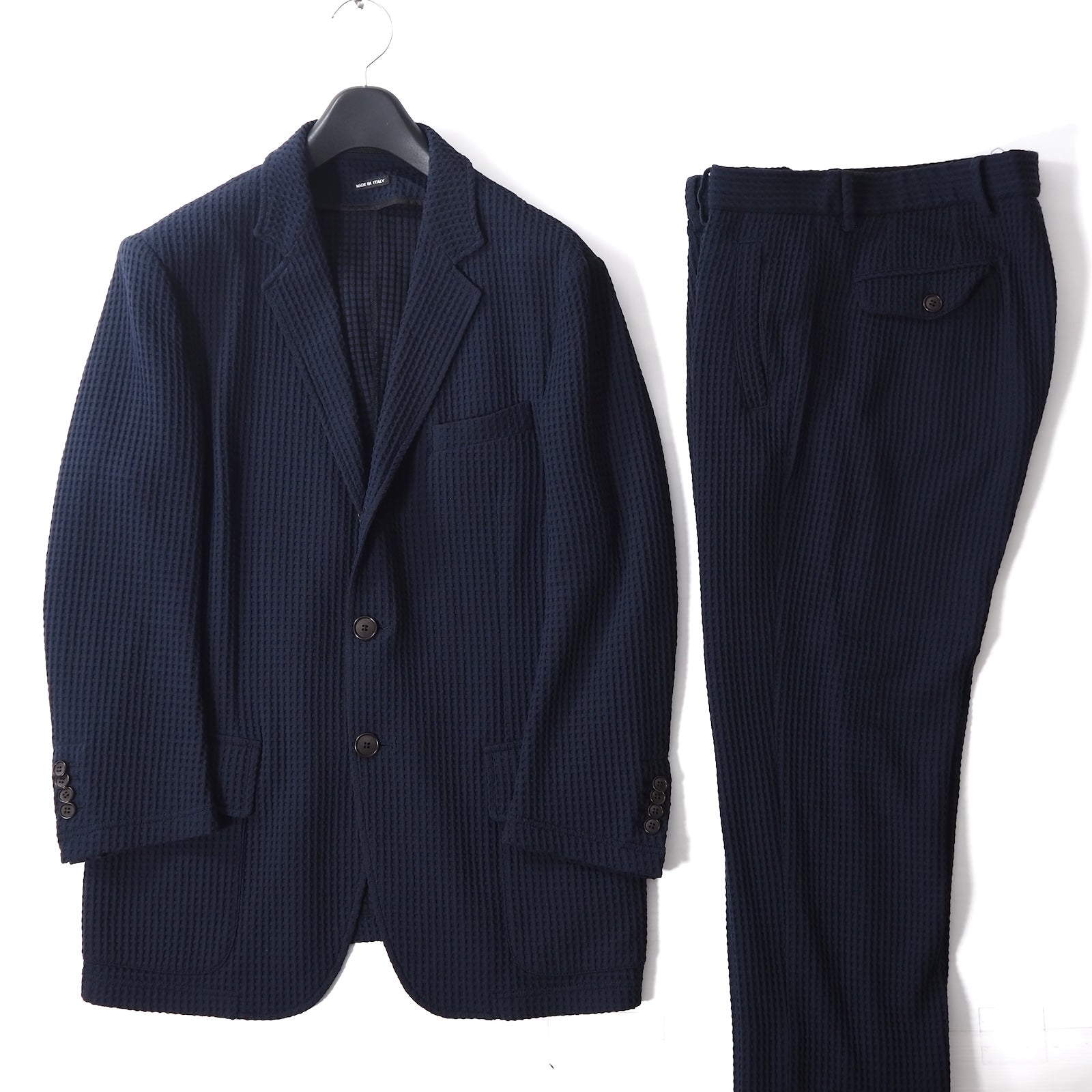 【未使用級✨】ジョルジオアルマーニ スーツ セットアップ ストレッチ 紺 42 美品】Giorgio Armani アルマーニ メンズスーツ セットアップ 紺 美品