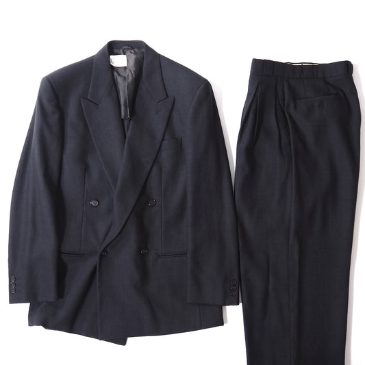 ジョルジオアルマーニ GIORGIO ARMANI ウール ダブルブレスト スーツ ジャケット パンツ 48 ダークグレー メンズ 正規品 5-ZG099