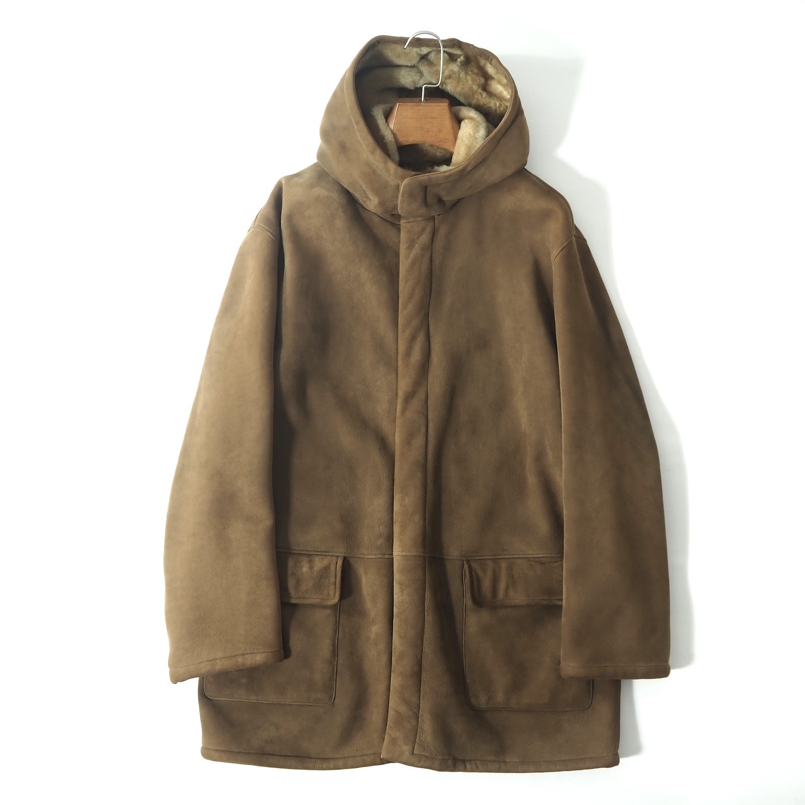 ロエベ LOEWE シャーリング ムートンファー ラムレザー コート 54 