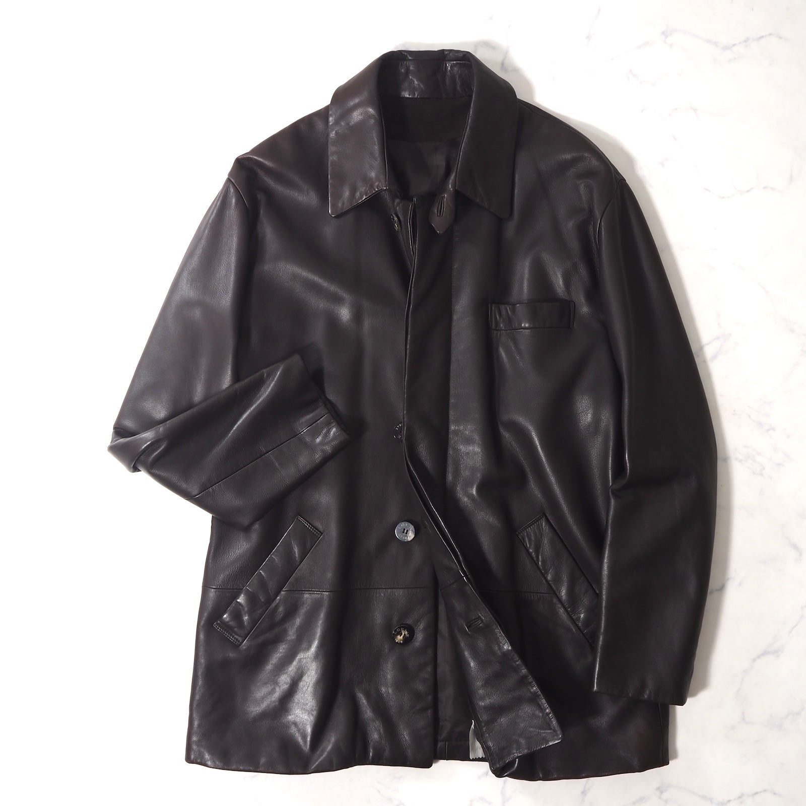 【美品】LOEWE 50万 ロエベ ラムスキン　レザーコート LOEWE - 美品 ロエベ LOEWE コート レザーコート フーディー ジップ