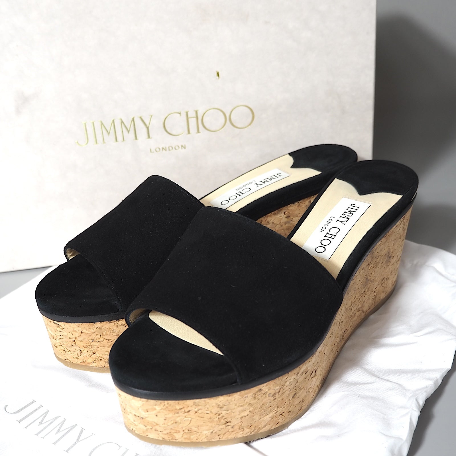 ジミーチュウ JIMMY CHOO スエード ウェッジソール サンダル 36 23㎝相当 箱付き ブラック レディース 4-ZF080 –  Bengal ブランド古着セレクトショップ