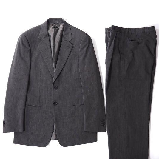 美品 ジョルジオアルマーニ GIORGIO ARMANI ウール スーツ セットアップ ジャケット パンツ 46 グレー メンズ 正規品 5-ZH034