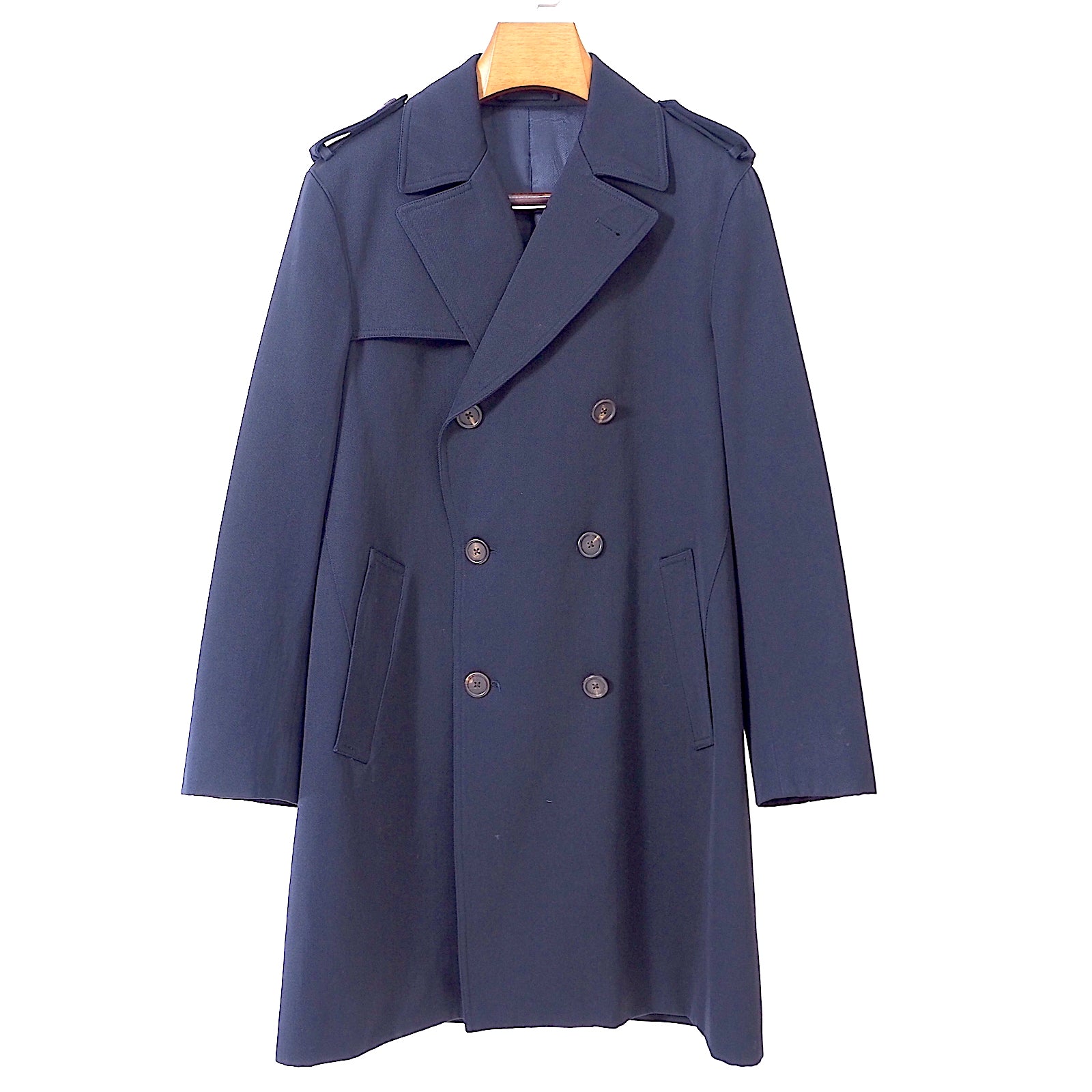 ラルディーニ LARDINI イタリア製 トレンチコート 46 ダークネイビー 
