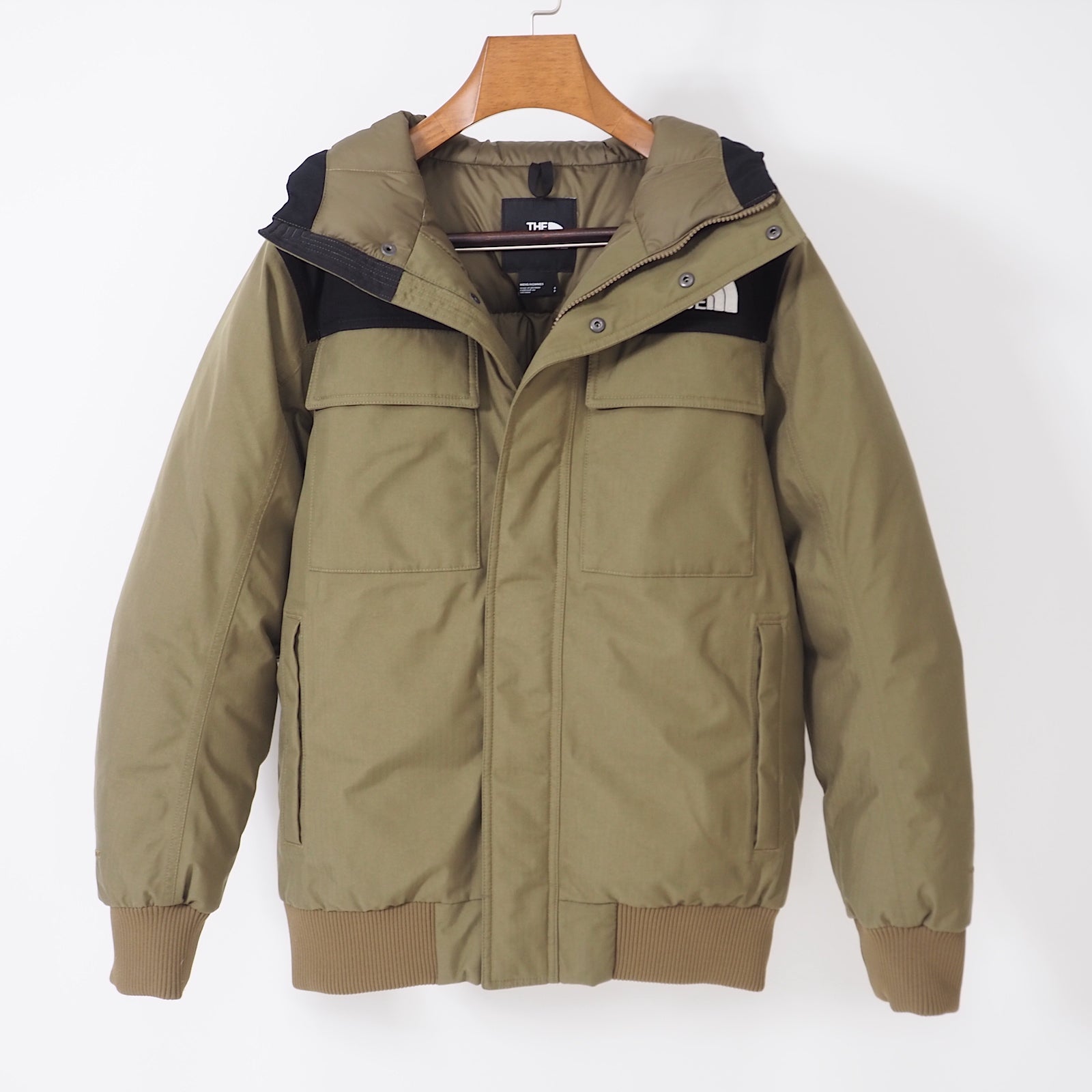 ノースフェイス THE NORTH FACE マウンテン ダウンジャケット S ブラック カーキ メンズ 美品 4-YC081