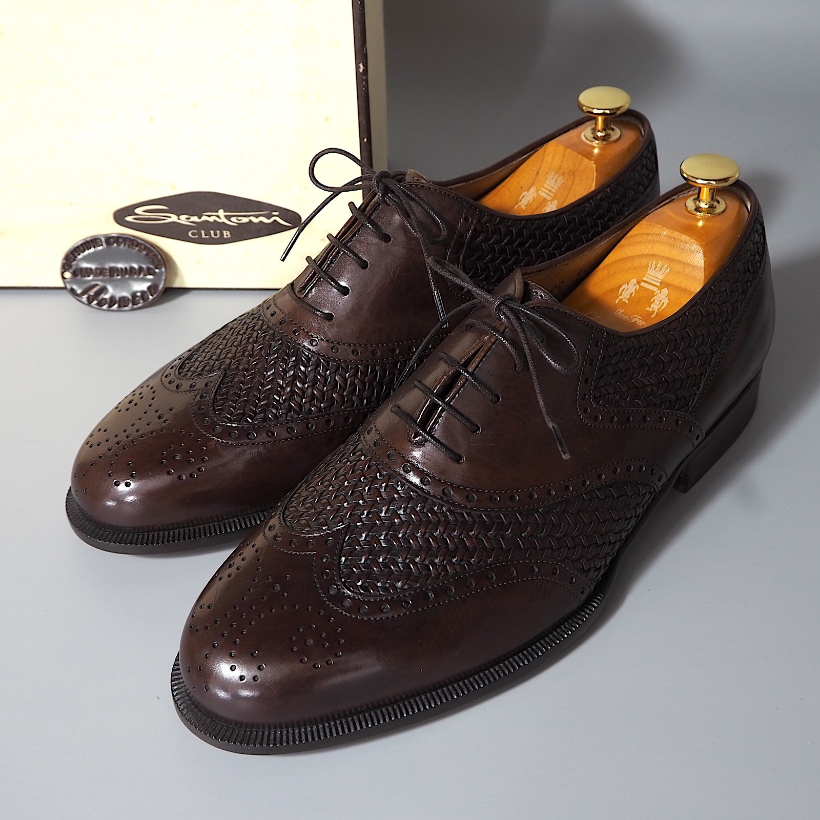 サントーニ SANTONI イタリア製 ウィングチップ レザー シューズ 8.5（26.5cm相当） ブラウン メンズ 未使用 4-YH00 –  Bengal ブランド古着セレクトショップ