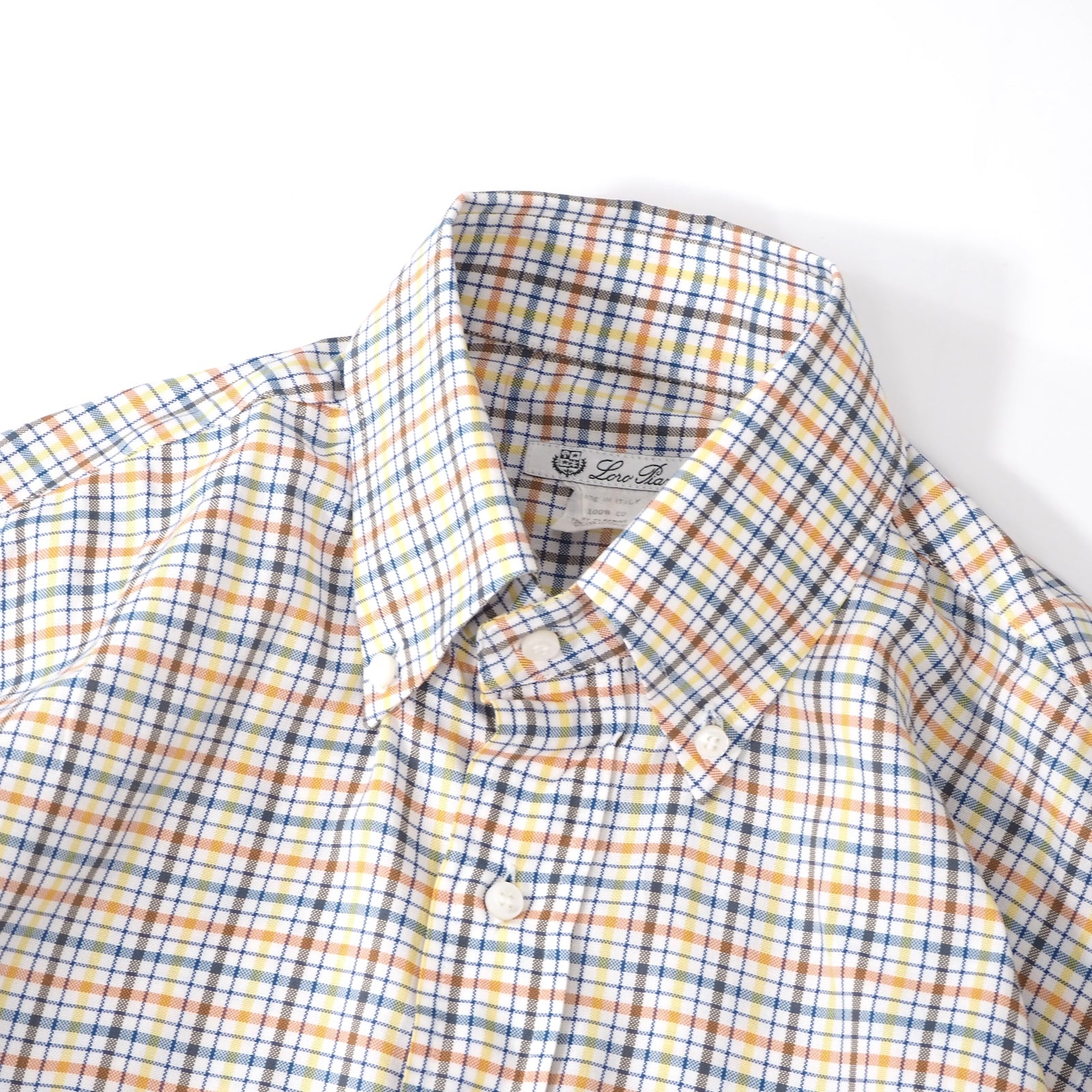 美品 ロロピアーナ Loro Piana イタリア製 長袖 シャツ S マルチカラー