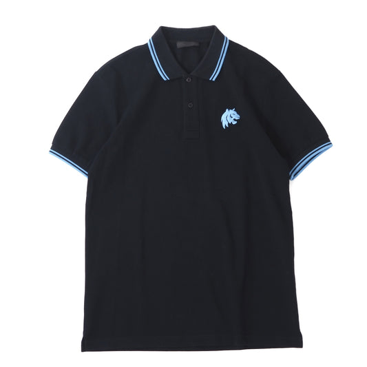 良品 プラダ PRADA 18年製 半袖 ポロシャツ L ブラック メンズ 正規品 2-DH009