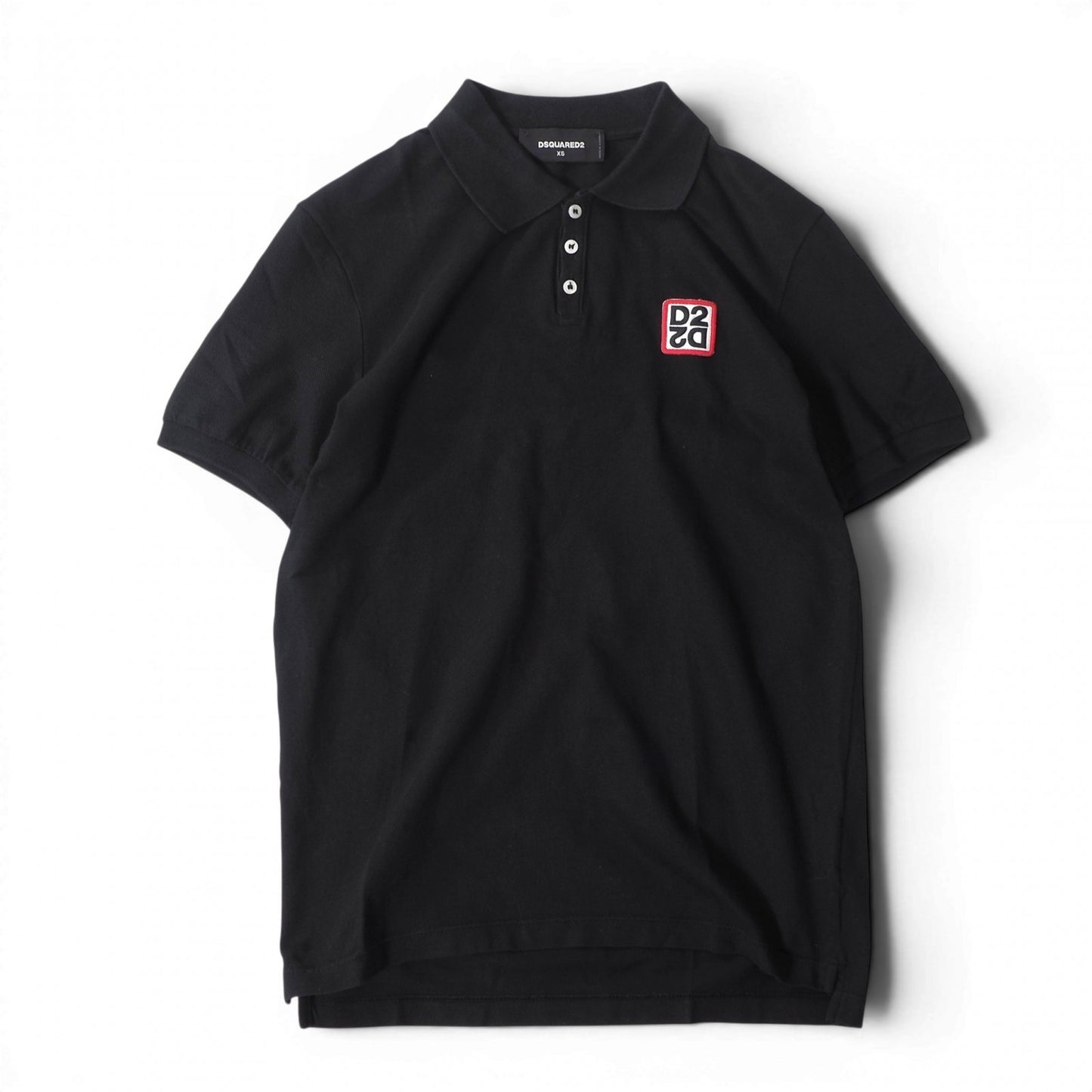 美品 ディースクエアード DSQUARED2 20SS ワッペン ポロシャツ XS ブラック メンズ 正規品 2-DH095
