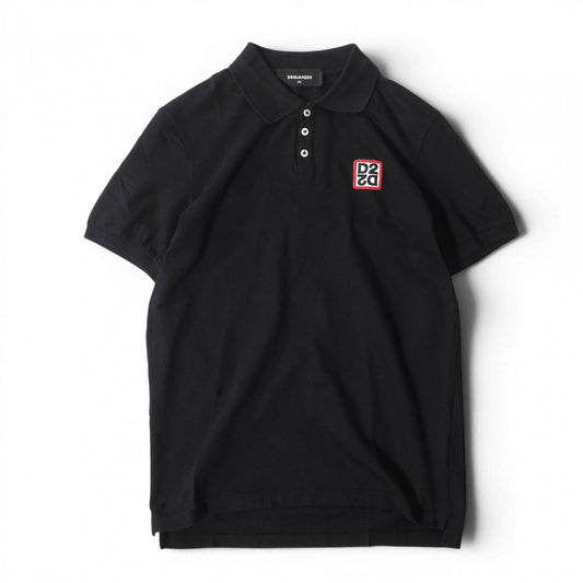 美品 ディースクエアード DSQUARED2 20SS ワッペン ポロシャツ XS ブラック メンズ 正規品 2-DH095