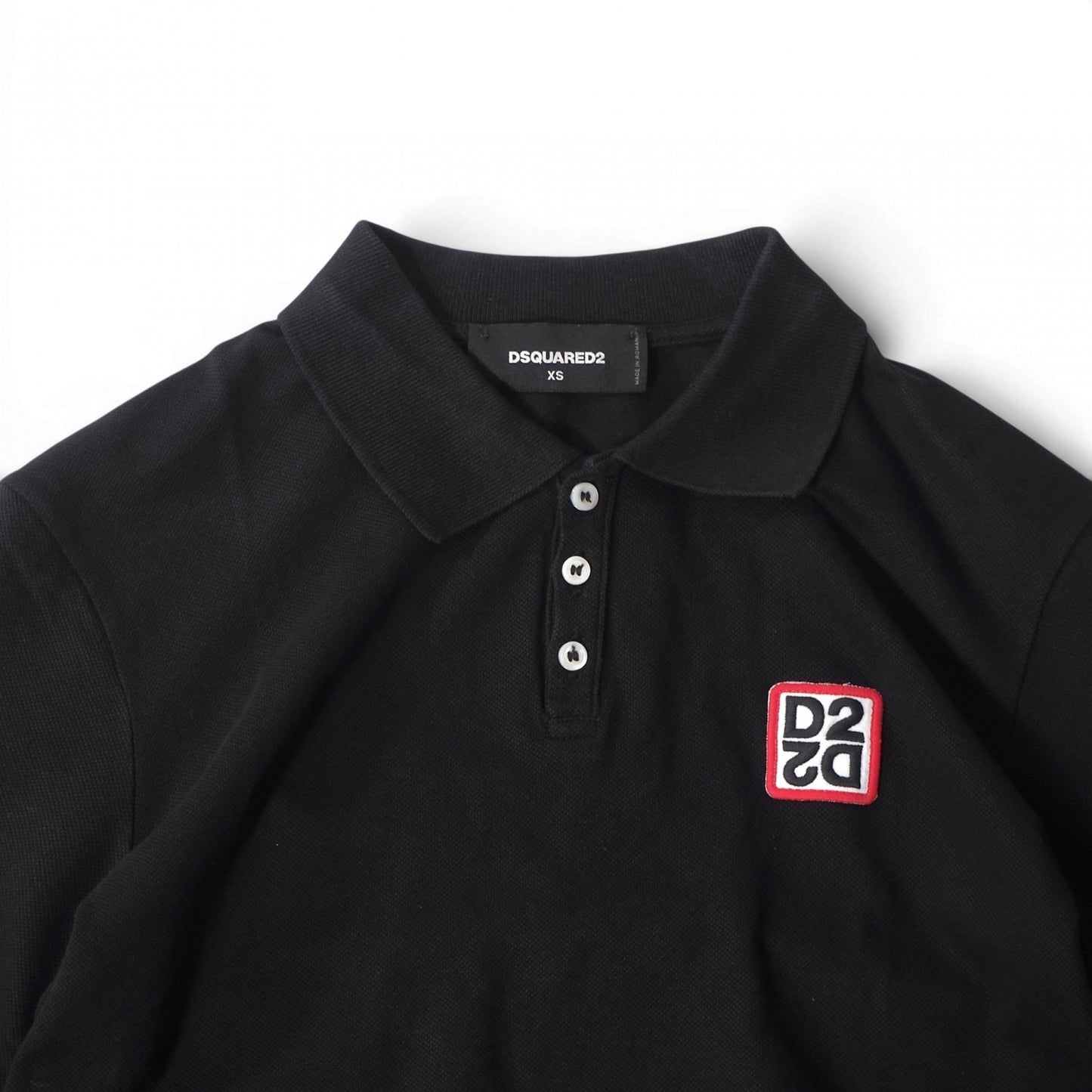 美品 ディースクエアード DSQUARED2 20SS ワッペン ポロシャツ XS ブラック メンズ 正規品 2-DH095