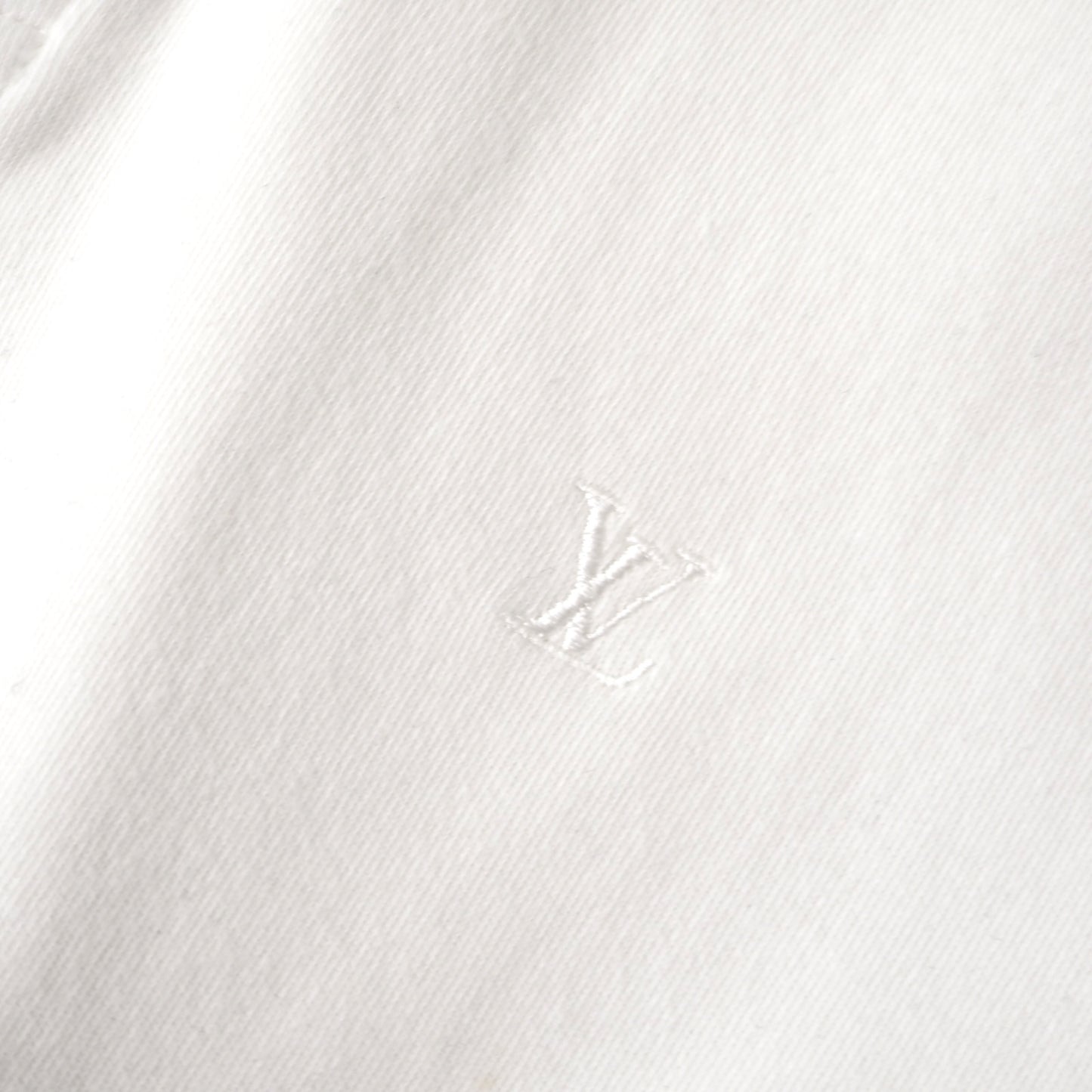 ルイヴィトン Louis Vuitton LVロゴ 刺繍 半袖 ポロシャツ S ホワイト メンズ 正規品 2-DH099