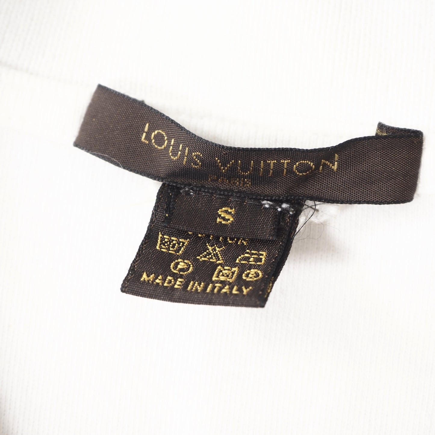 ルイヴィトン Louis Vuitton LVロゴ 刺繍 半袖 ポロシャツ S ホワイト メンズ 正規品 2-DH099