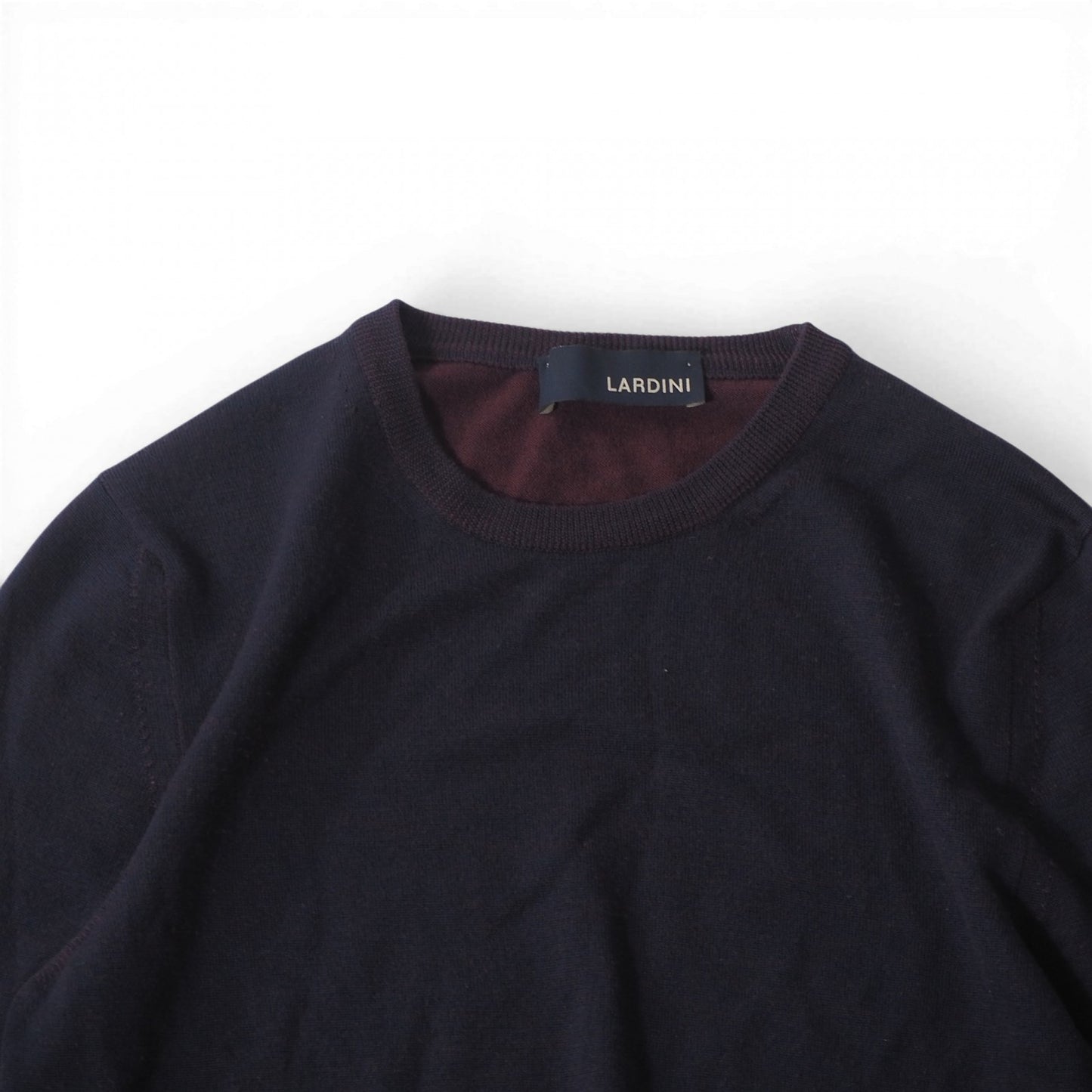 ラルディーニ LARDINI イタリア製 近年モデル ウール クルーネック セーター 46 ネイビー メンズ 正規品 2-DI148