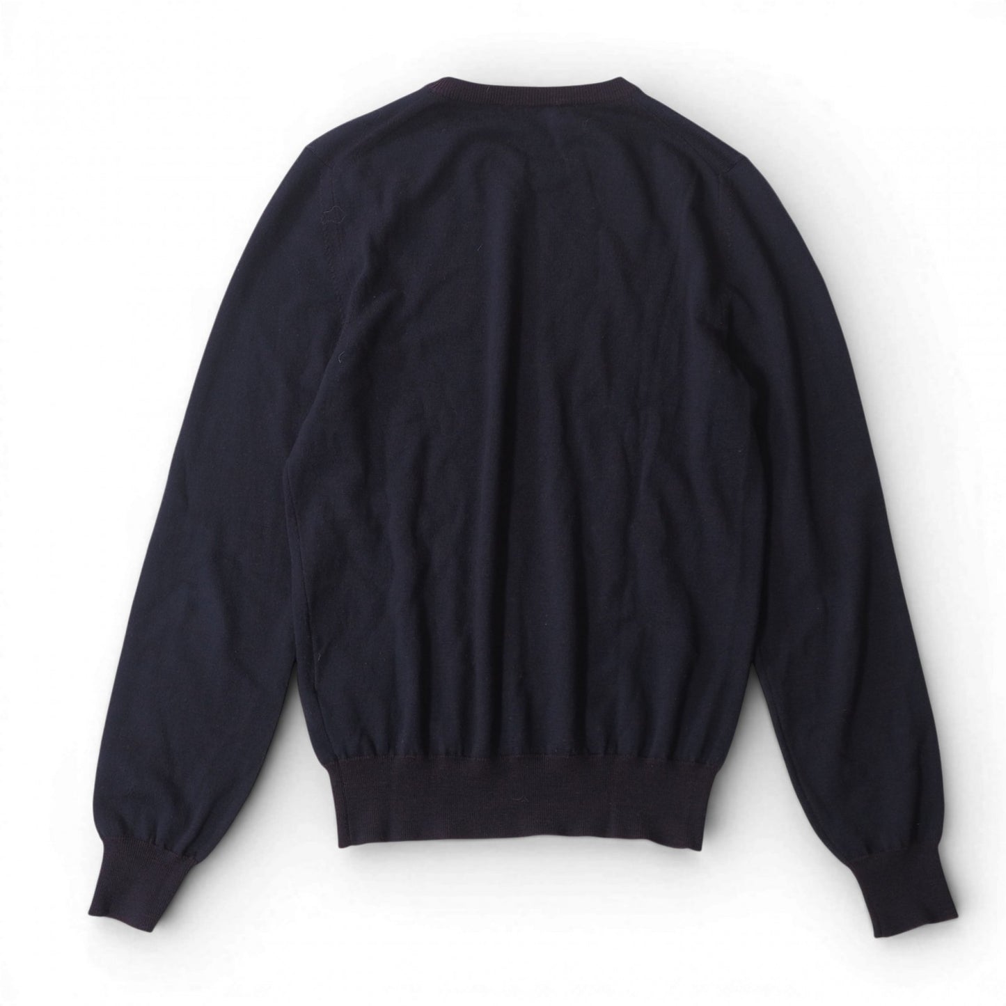 ラルディーニ LARDINI イタリア製 近年モデル ウール クルーネック セーター 46 ネイビー メンズ 正規品 2-DI148