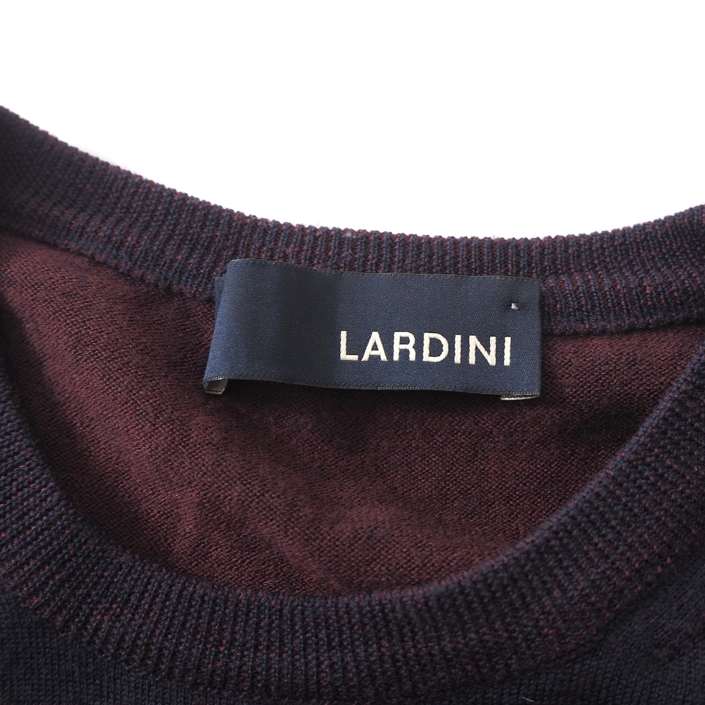 ラルディーニ LARDINI イタリア製 近年モデル ウール クルーネック セーター 46 ネイビー メンズ 正規品 2-DI148