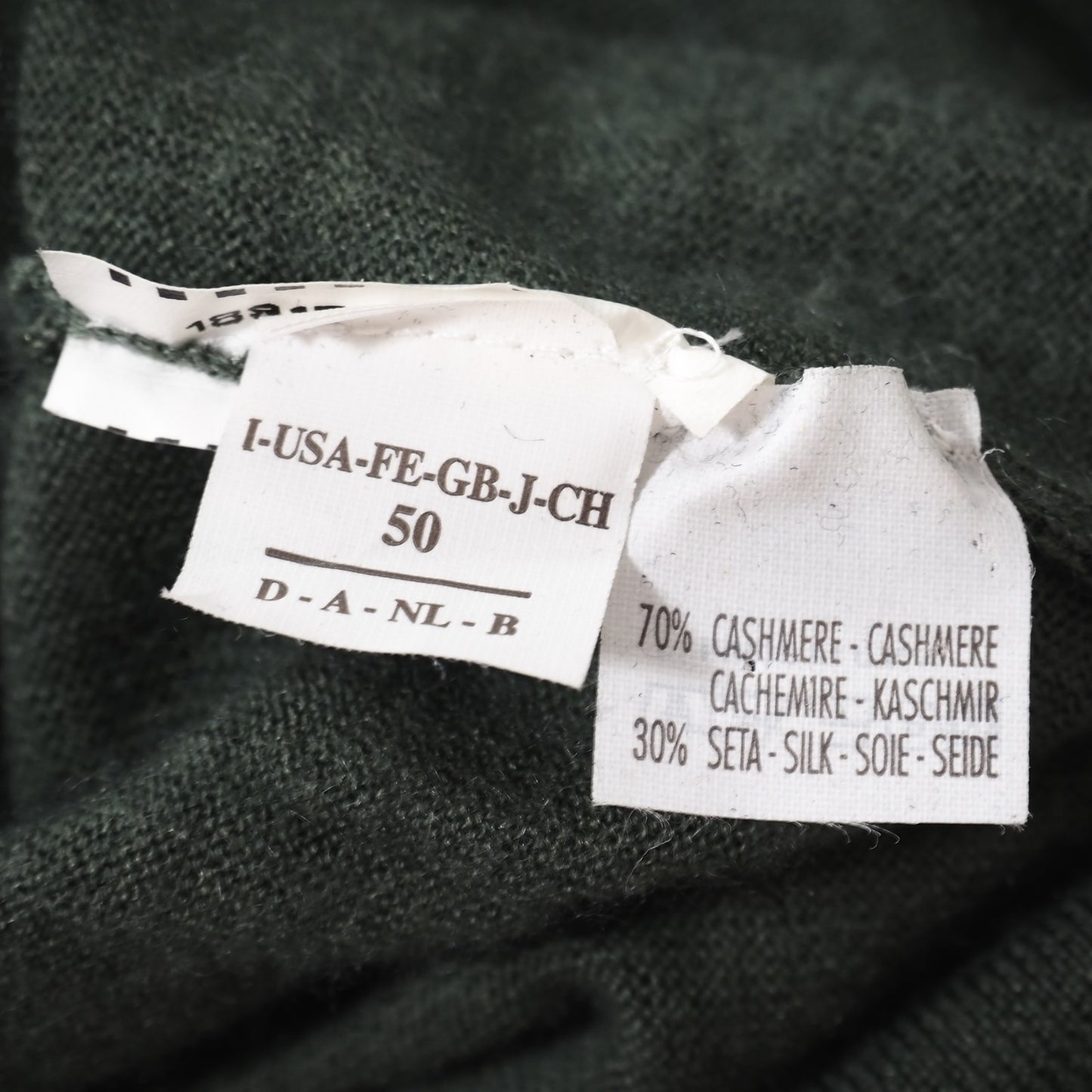 美品 ブルネロクチネリ BRUNELLO CUCINELLI イタリア製 カシミヤ シルク Vネック セーター 50 グリーン メンズ 正規品 2-DI252