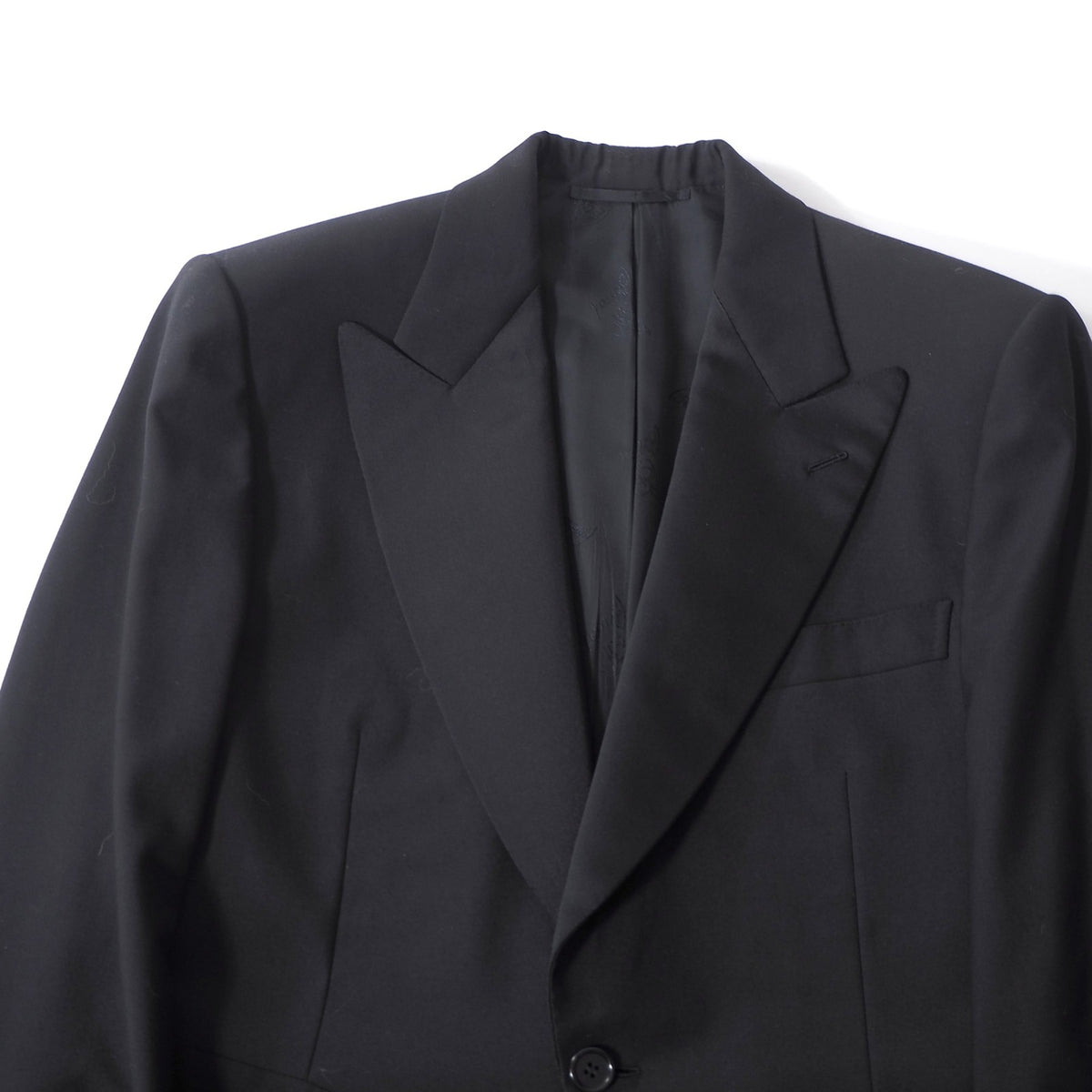 美品 ブリオーニ Brioni イタリア製 ウール タキシードジャケット 42 ブラック メンズ 正規品 2-WG053