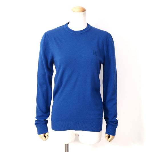 未使用 アウトレット品 カールラガーフェルド KARL LAGERFELD クルーネック ニット セーター ブルー メンズ 正規品 2110107