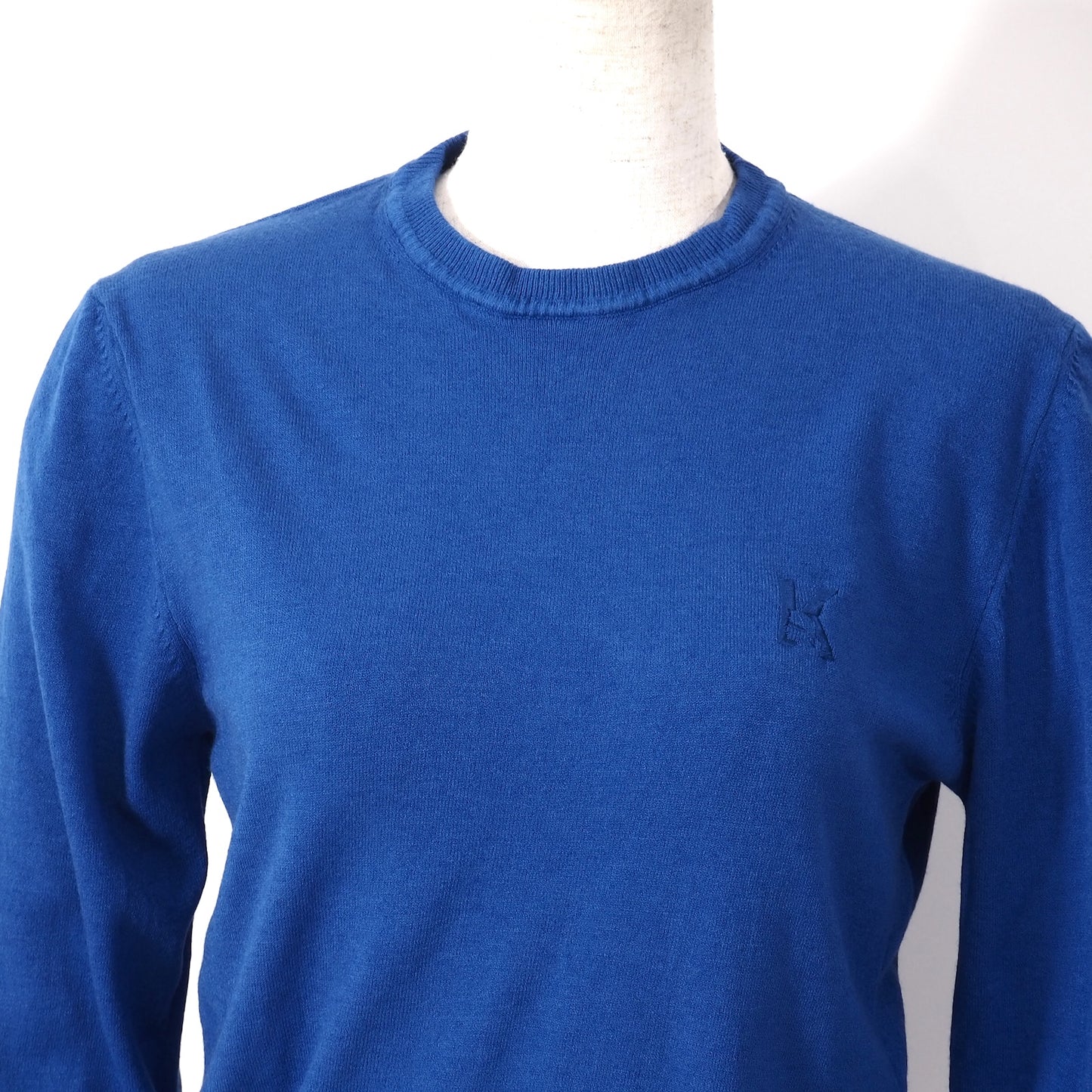 未使用 アウトレット品 カールラガーフェルド KARL LAGERFELD クルーネック ニット セーター ブルー メンズ 正規品 2110107