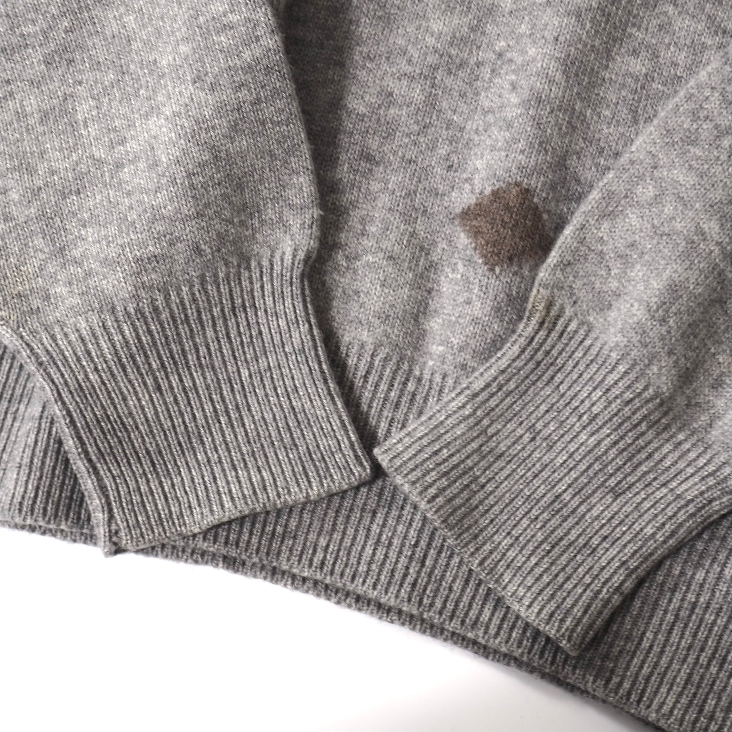 良品 ブルネロクチネリ Brunello Cucinelli ピュアカシミヤ ハーフジップ ドライバーズニット 52 グレー メンズ 正規品 2112089