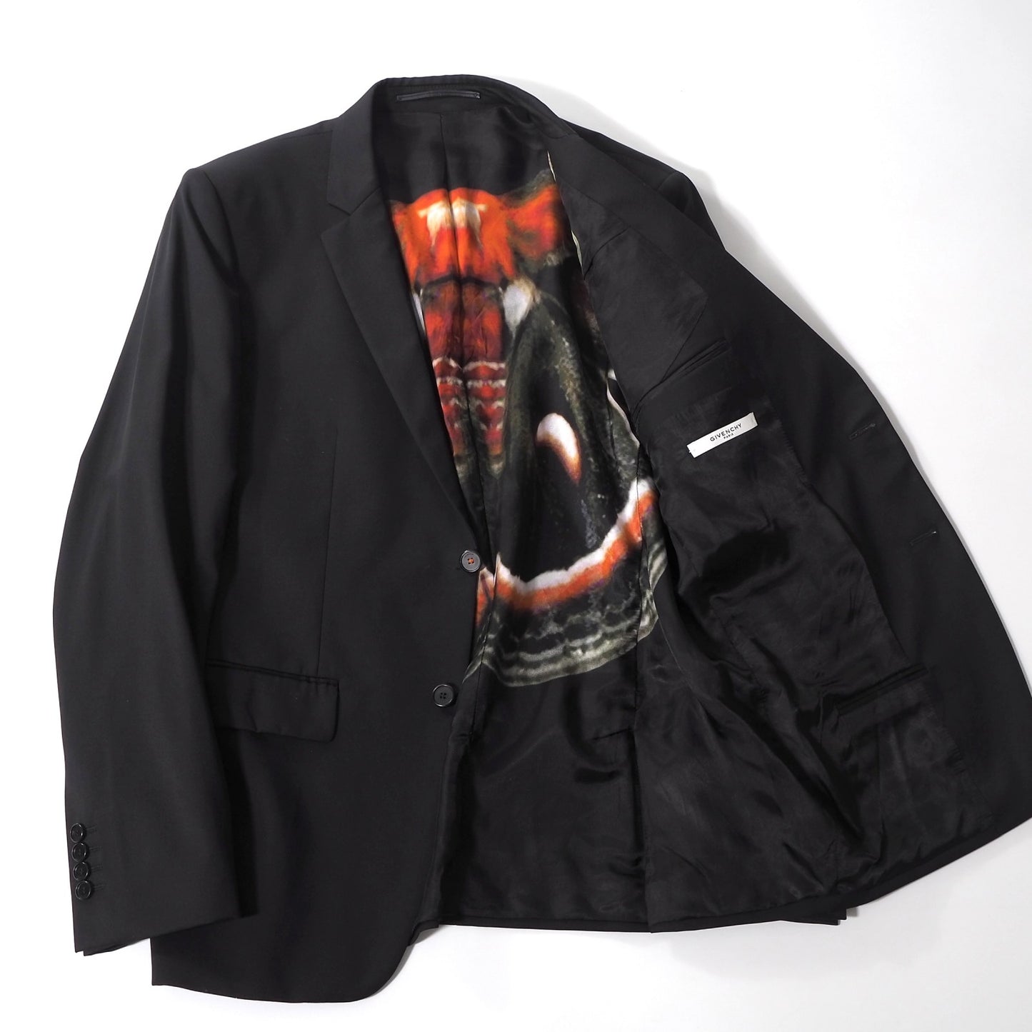 ジバンシー GIVENCHY ジバンシィ セクロピアサン柄 ウール ジャケット 52 ブラック メンズ 正規品 3-YI041