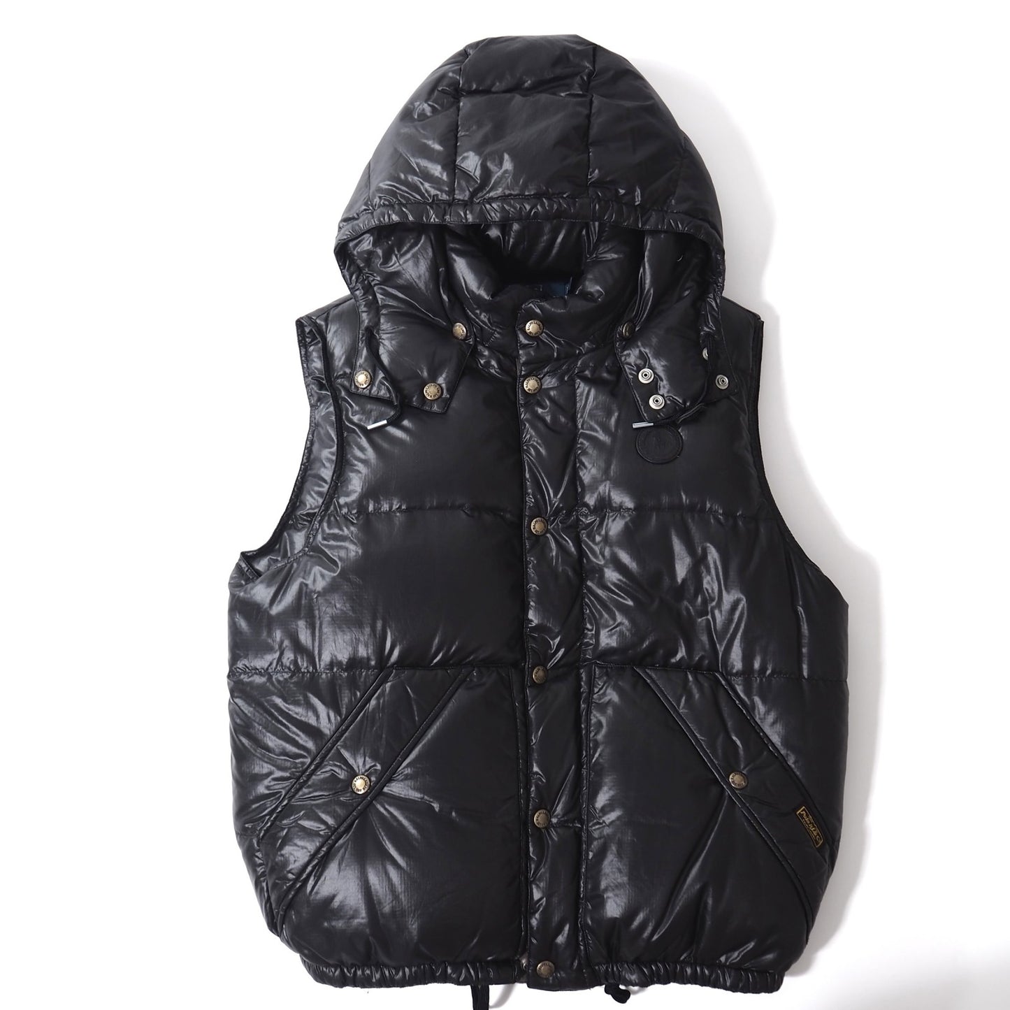 美品 ラルフローレン Polo Ralph Lauren フーデッド ダウンベスト ジャケット L ブラック メンズ 正規品 4-CL002