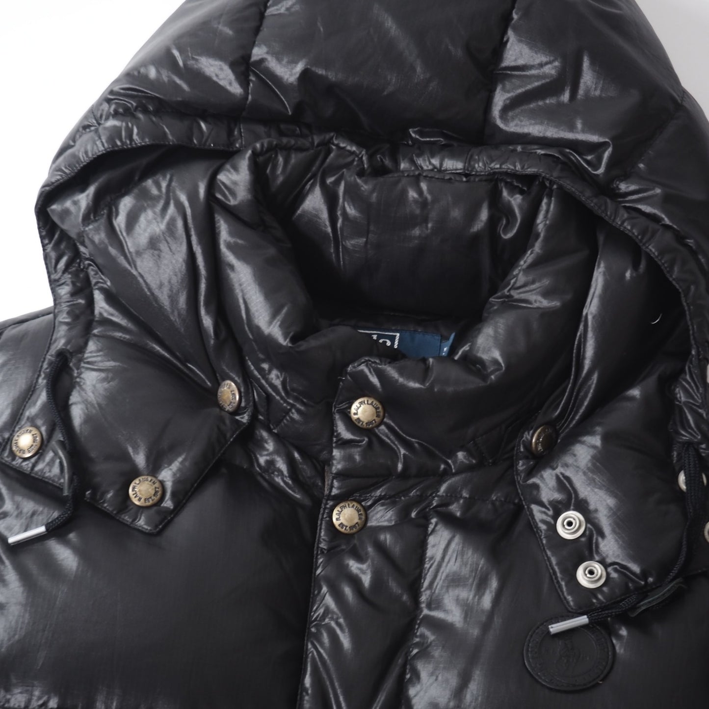 美品 ラルフローレン Polo Ralph Lauren フーデッド ダウンベスト ジャケット L ブラック メンズ 正規品 4-CL002