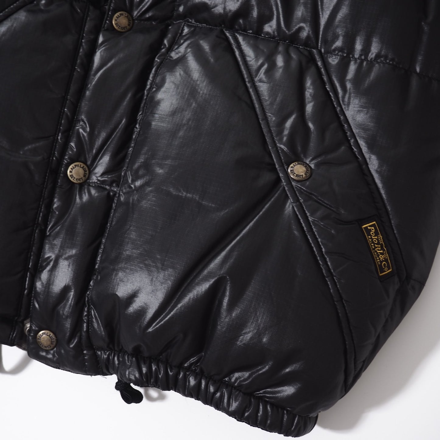 美品 ラルフローレン Polo Ralph Lauren フーデッド ダウンベスト ジャケット L ブラック メンズ 正規品 4-CL002