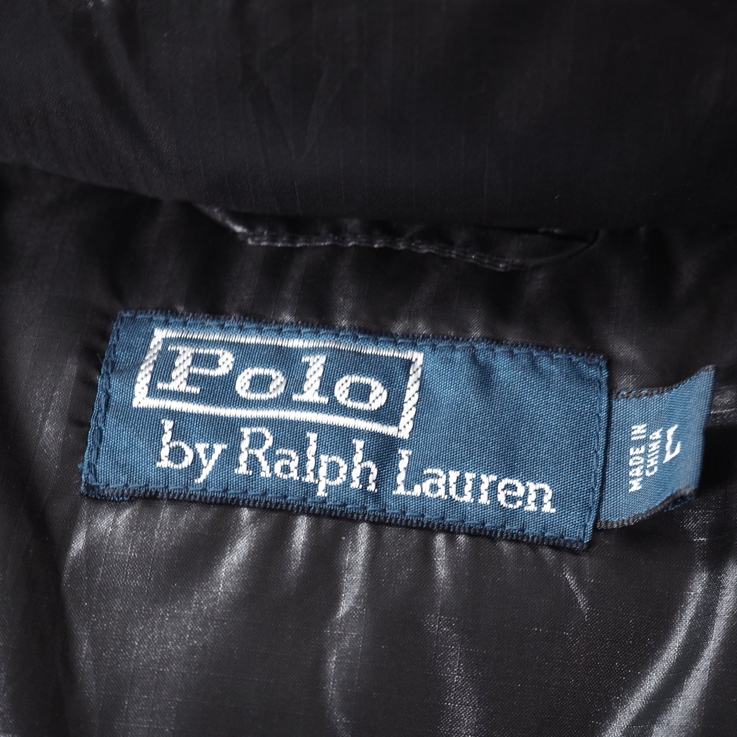 美品 ラルフローレン Polo Ralph Lauren フーデッド ダウンベスト ジャケット L ブラック メンズ 正規品 4-CL002