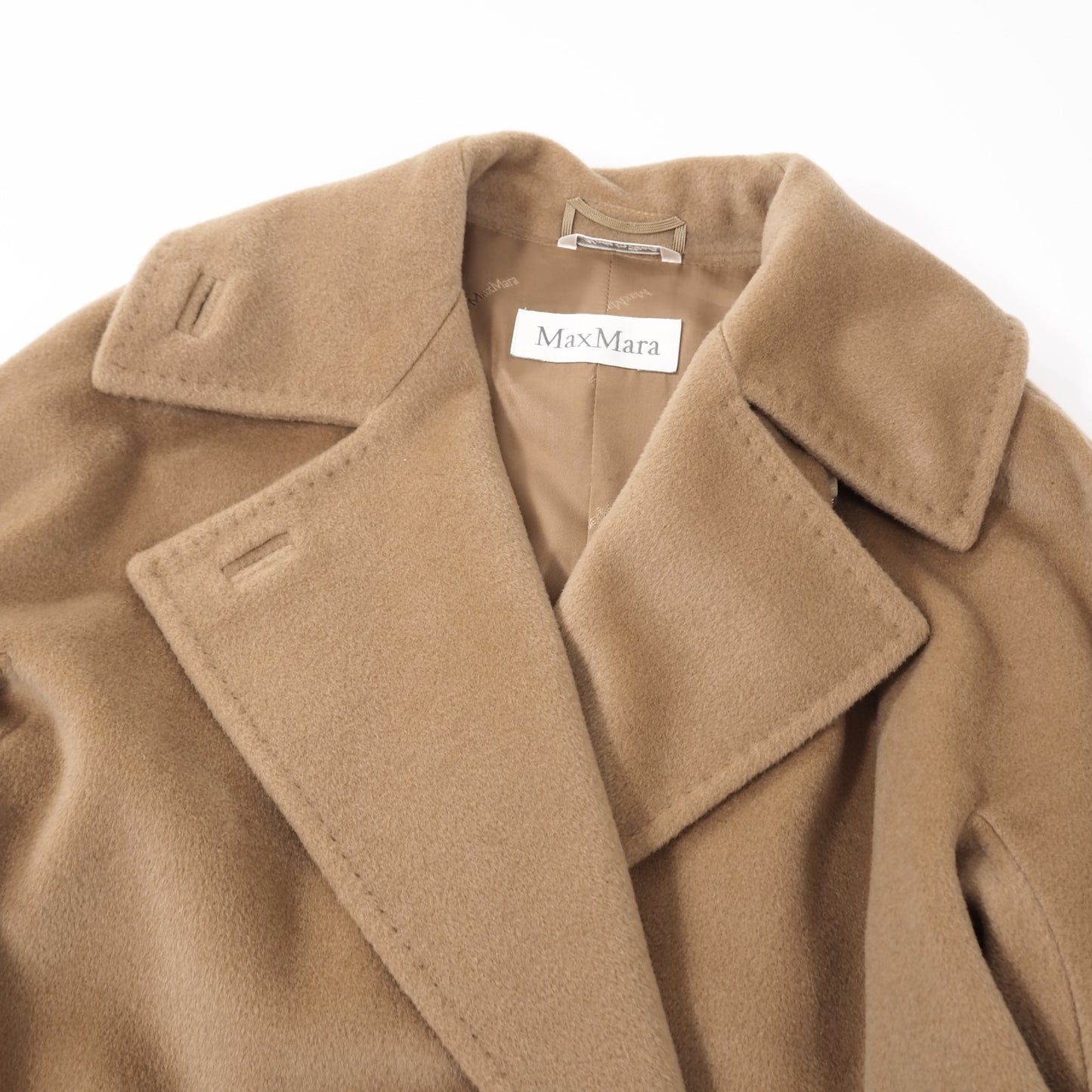 良品 マックスマーラ Max Mara ウール カシミヤ ダブルブレスト コート 40 ブラウン レディース 正規品 4-CL038