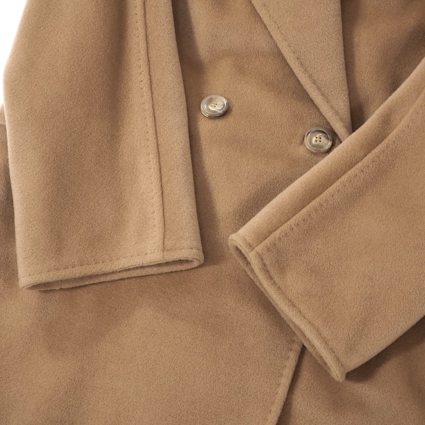 良品 マックスマーラ Max Mara ウール カシミヤ ダブルブレスト コート 40 ブラウン レディース 正規品 4-CL038