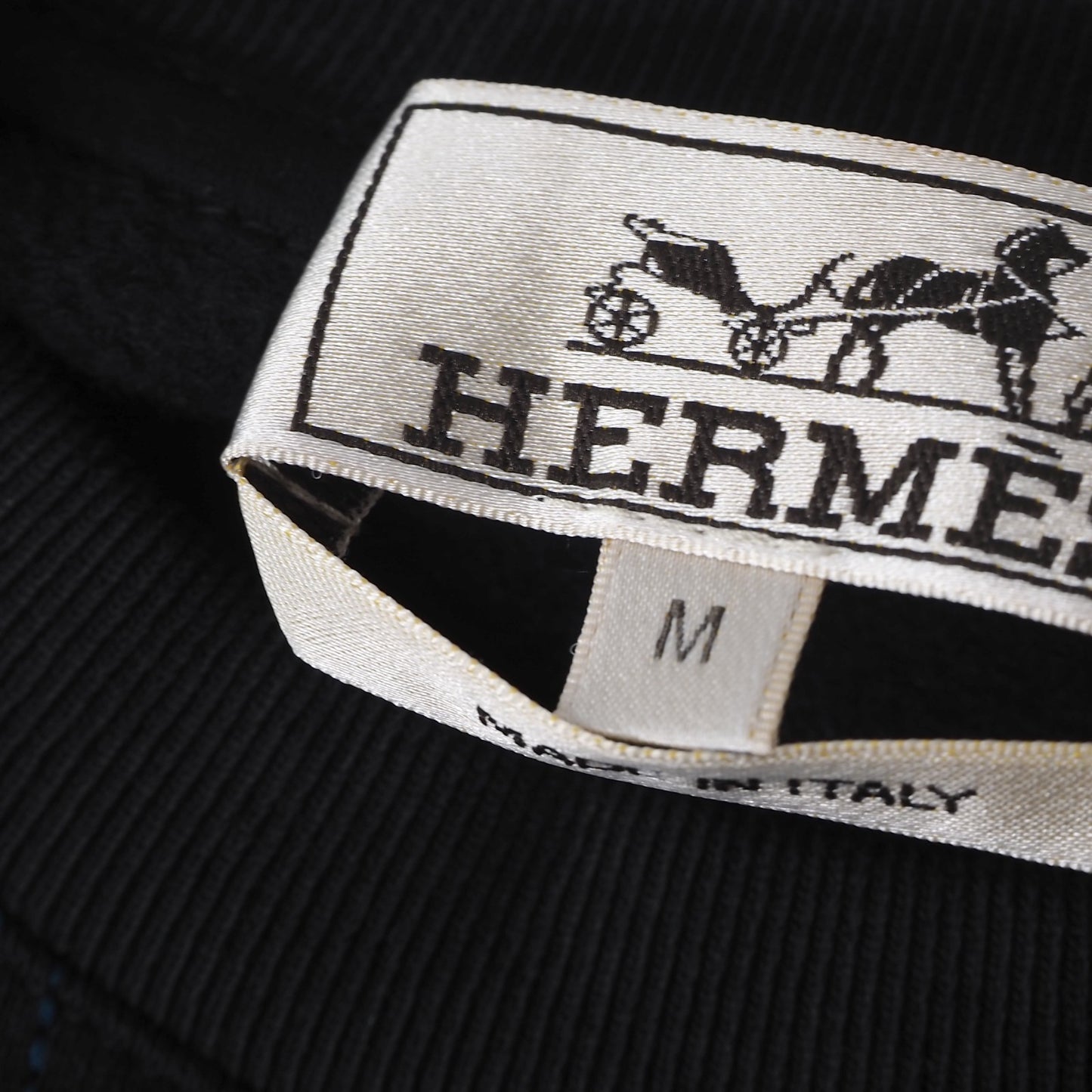 美品 エルメス HERMES イタリア製 19年製 プルオーバー スウェット M ブラック メンズ 正規品 4-DK063