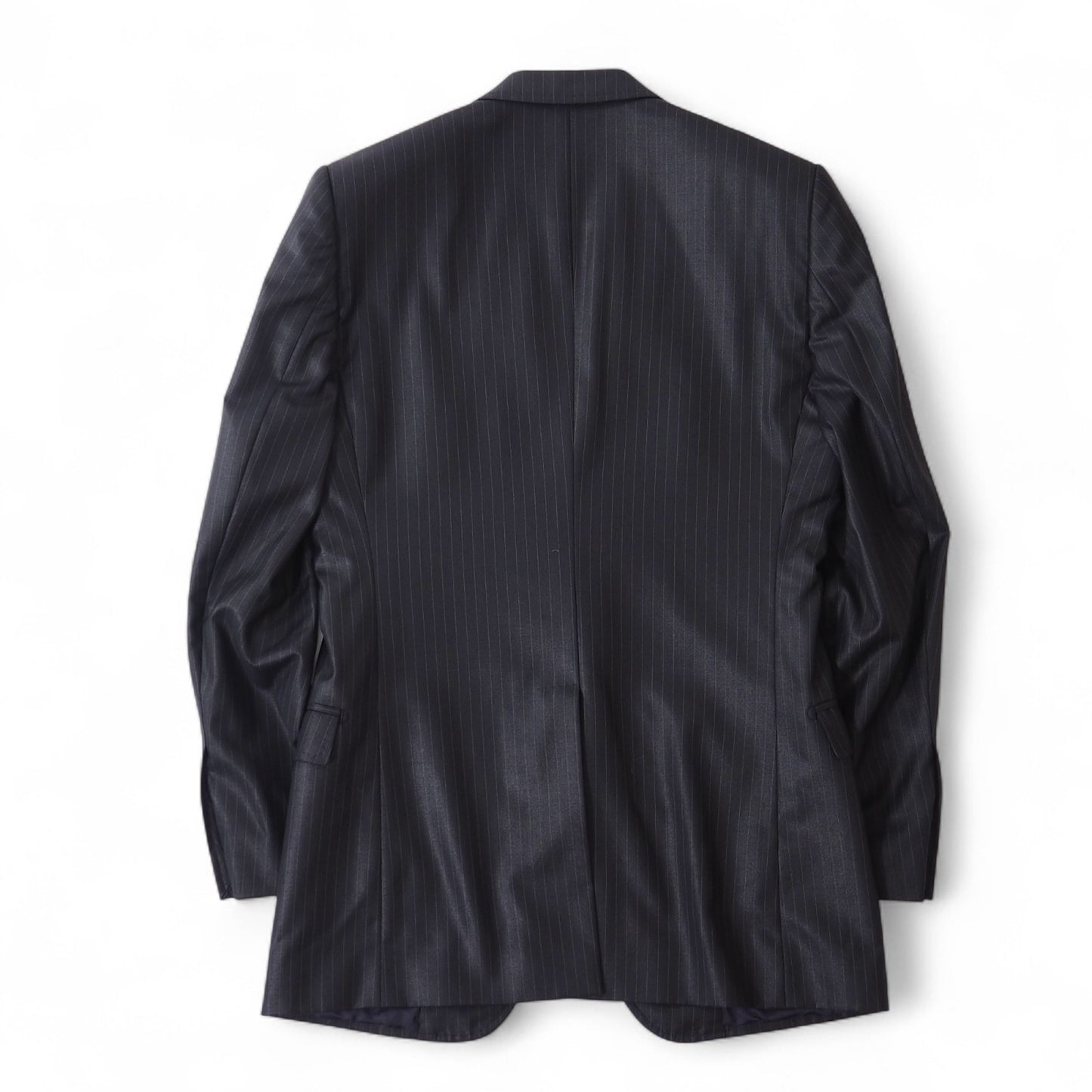 極美品 ドルチェ&ガッバーナ DOLCE＆GABBANA MARTINI ドレススーツ ジャケット パンツ 46 ブラック シャドーストライプ 光沢 メンズ 正規品 4-YK022