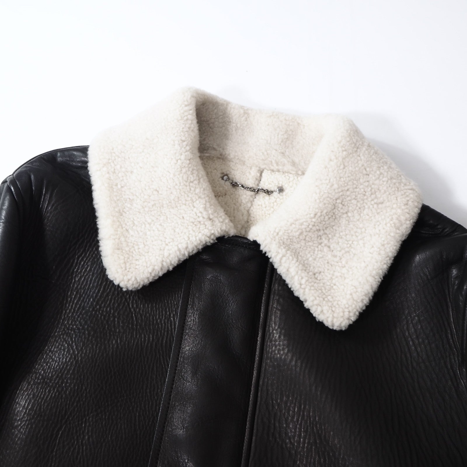 美品 ルイヴィトン Louis Vuitton ナッパレザー ムートン コート