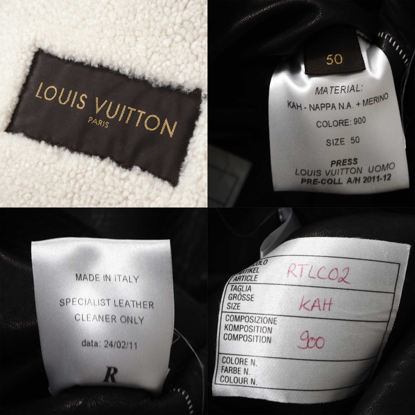 美品 ルイヴィトン Louis Vuitton ナッパレザー ムートン コート