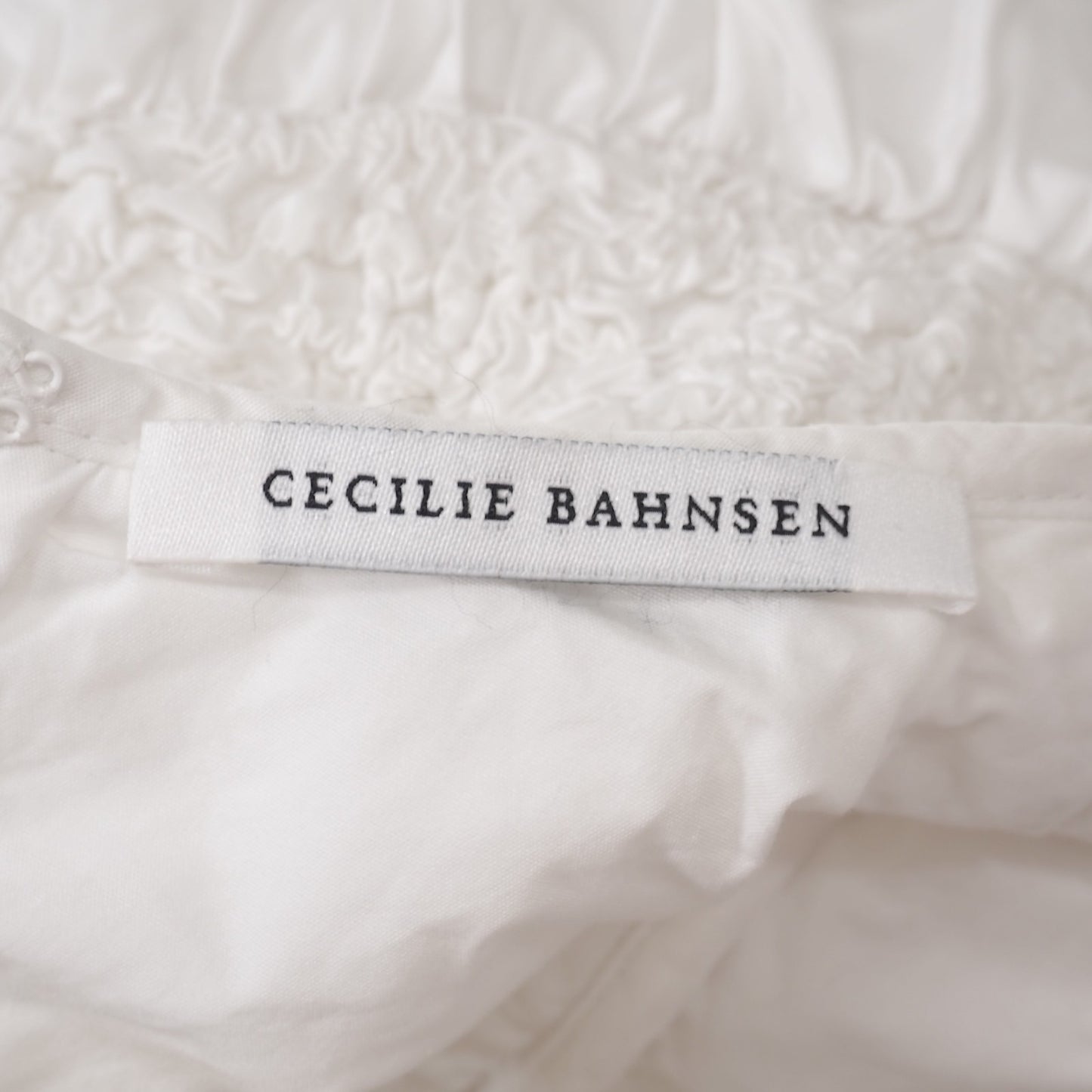 良品 セシリー バンセン CECILIE BAHNSEN パフスリーブ フリル 半袖 ブラウス ホワイト レディース 正規品 4-ZI054