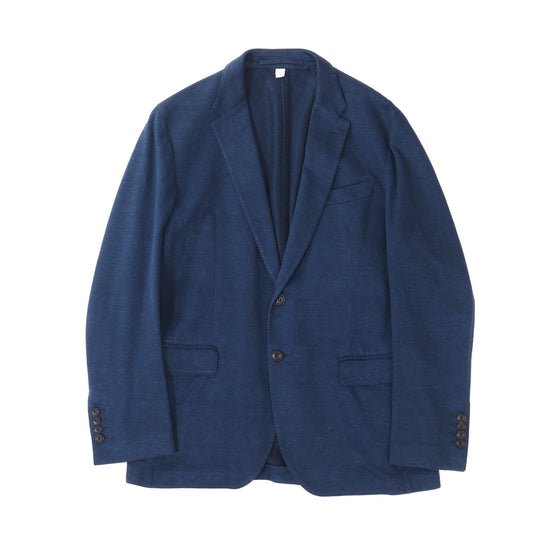 美品 バーバリー BURBERRY リネン コットン アンコン ジャケット 48 ネイビー メンズ 正規品 4-ZK019