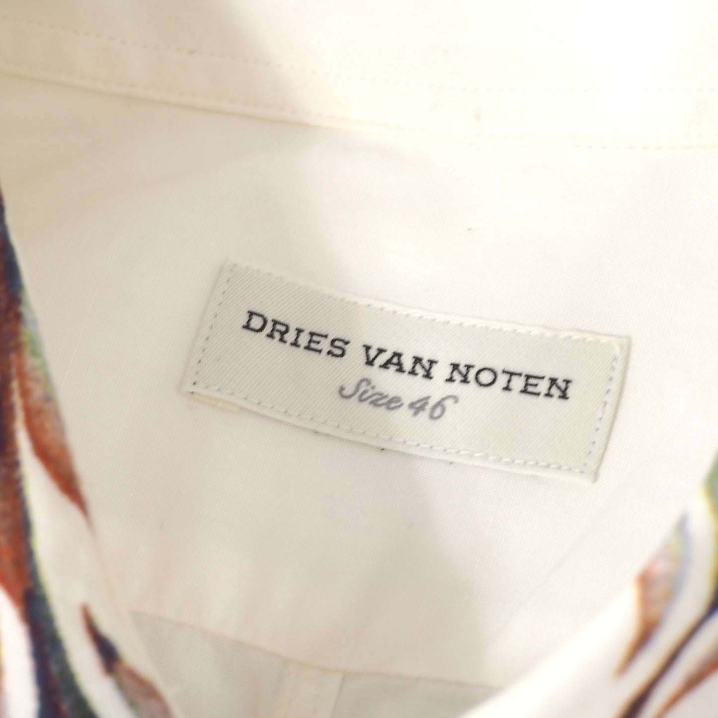 ドリスヴァンノッテン DRIES VAN NOTEN コットン 長袖 シャツ 襟柄 46 ホワイト メンズ 正規品 5-DC015