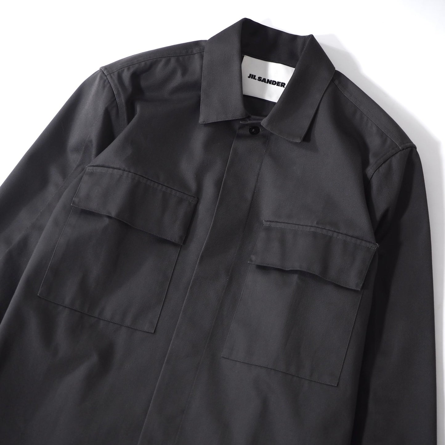 美品 ジルサンダー JIL SANDER 19AW フラップポケット シャツジャケット 38 グレー メンズ 正規品 5-DD015