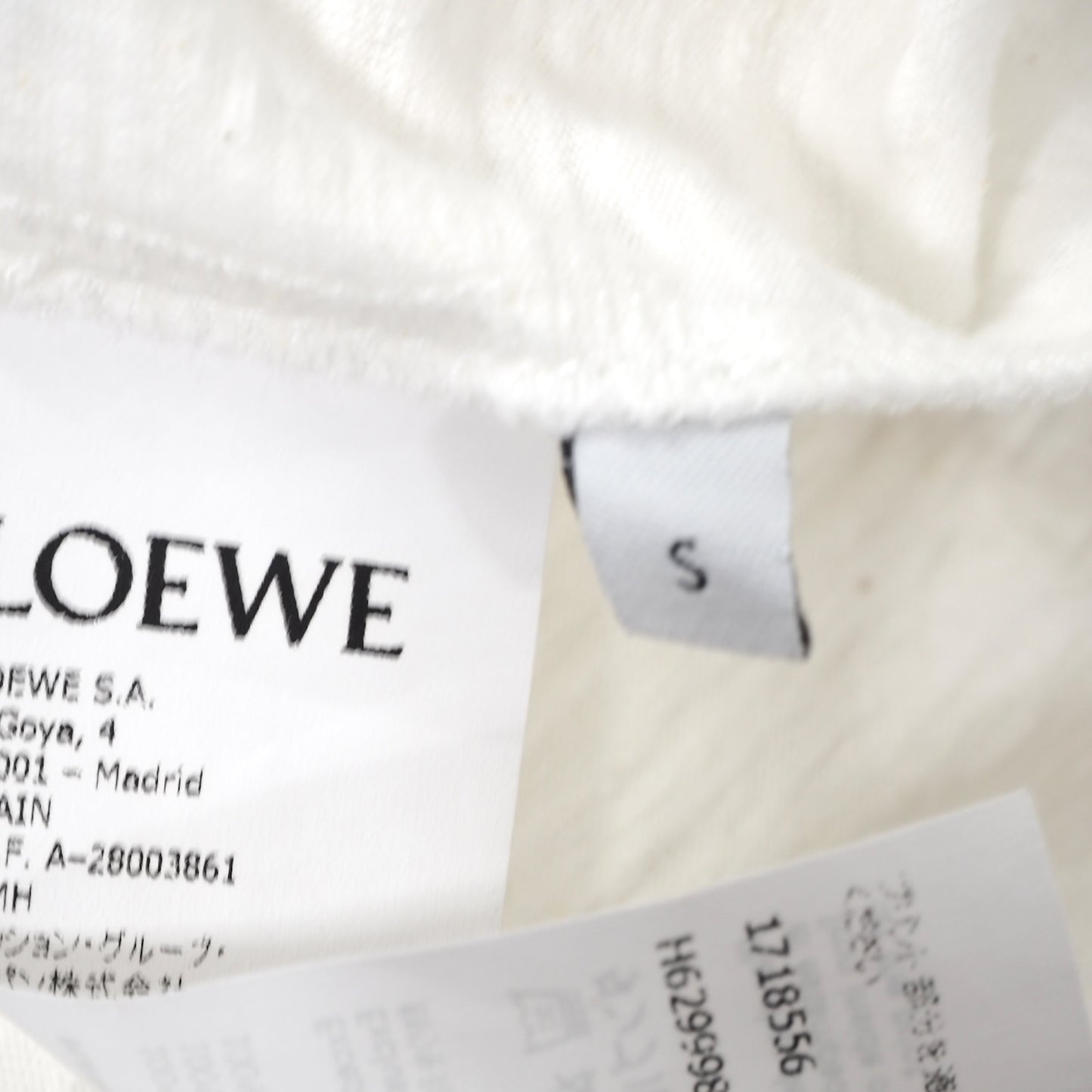 ロエベ LOEWE 2018AW  半袖 Tシャツ S ホワイト メンズ 正規品 5-DD017