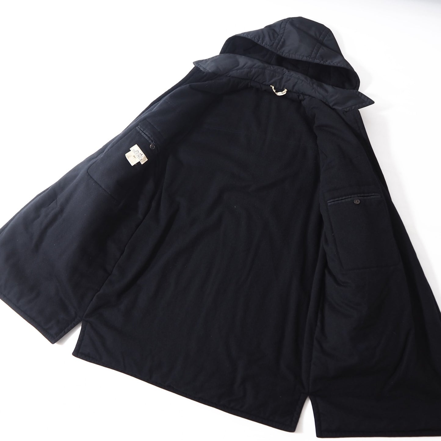 エルメス HERMES ヴィンテージ ダッフルコート 50 ブラック メンズ 正規品 5-DD019