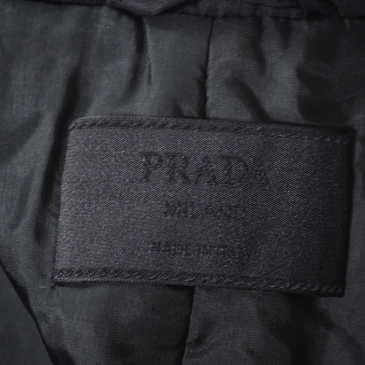 良品 プラダ PRADA ダブル コート 中綿 S ブラック メンズ 正規品 5-DG076