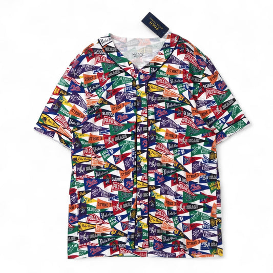 未使用 ポロ ラルフローレン POLO RALPH LAUREN ベースボールシャツ 総柄 M マルチカラー メンズ 正規品 5-DG088