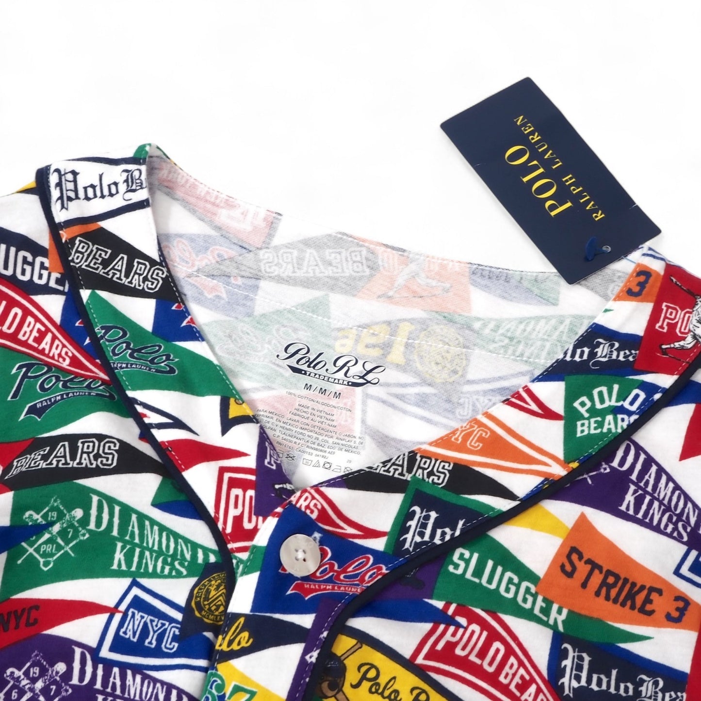 未使用 ポロ ラルフローレン POLO RALPH LAUREN ベースボールシャツ 総柄 M マルチカラー メンズ 正規品 5-DG088