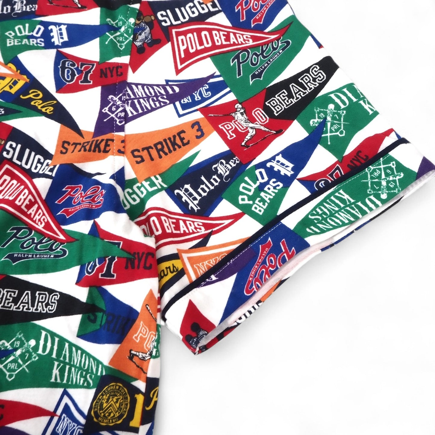 未使用 ポロ ラルフローレン POLO RALPH LAUREN ベースボールシャツ 総柄 M マルチカラー メンズ 正規品 5-DG088