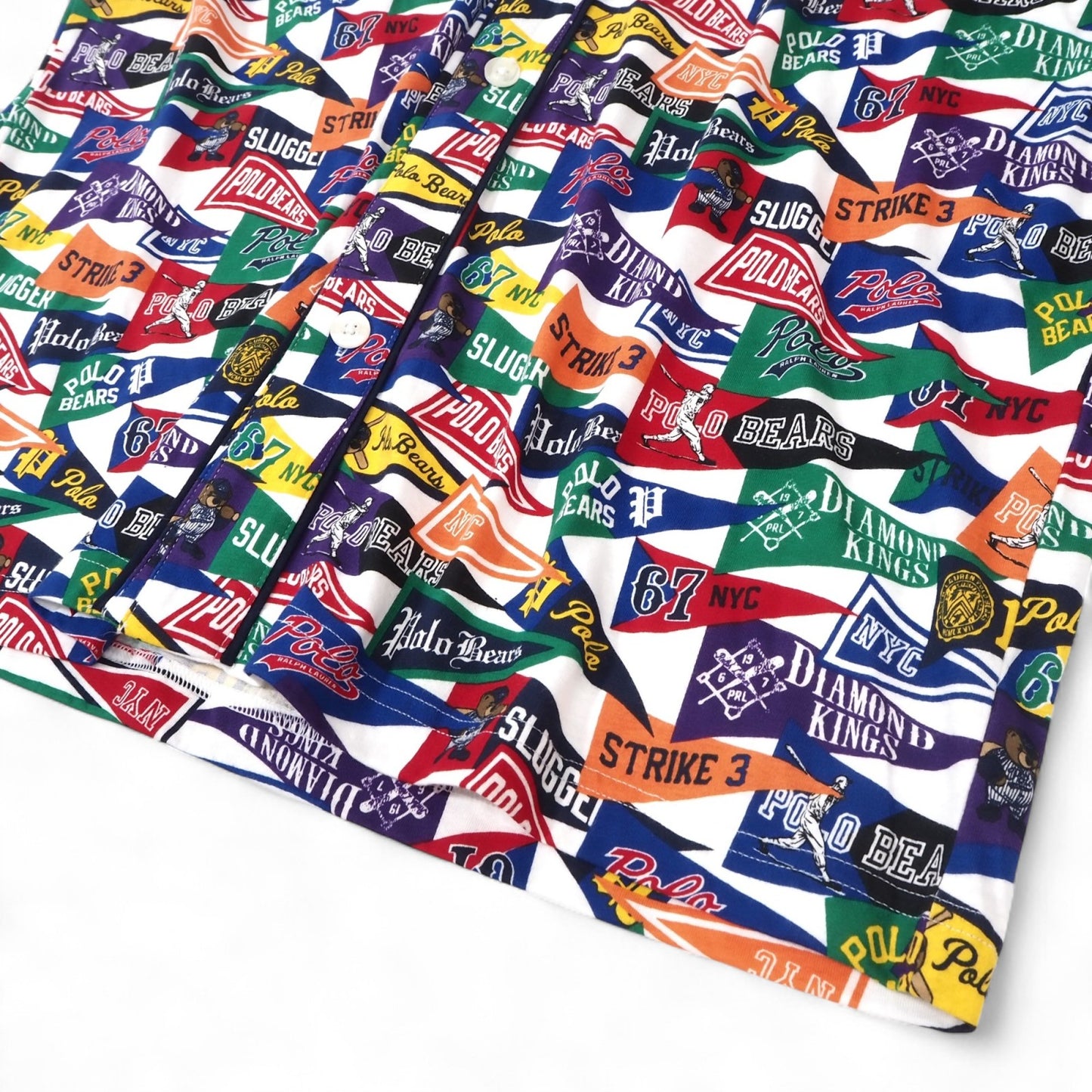 未使用 ポロ ラルフローレン POLO RALPH LAUREN ベースボールシャツ 総柄 M マルチカラー メンズ 正規品 5-DG088