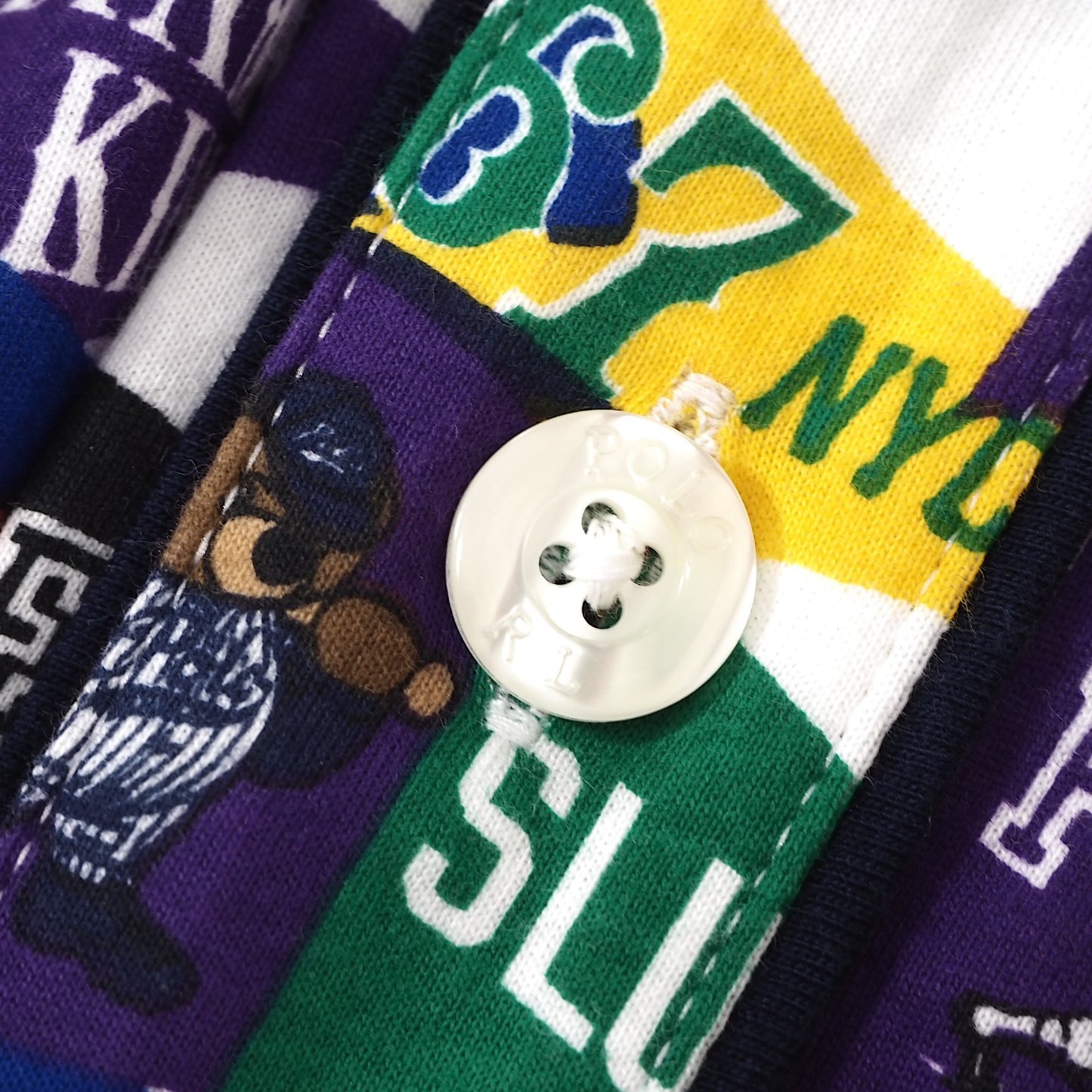 未使用 ポロ ラルフローレン POLO RALPH LAUREN ベースボールシャツ 総柄 M マルチカラー メンズ 正規品 5-DG088